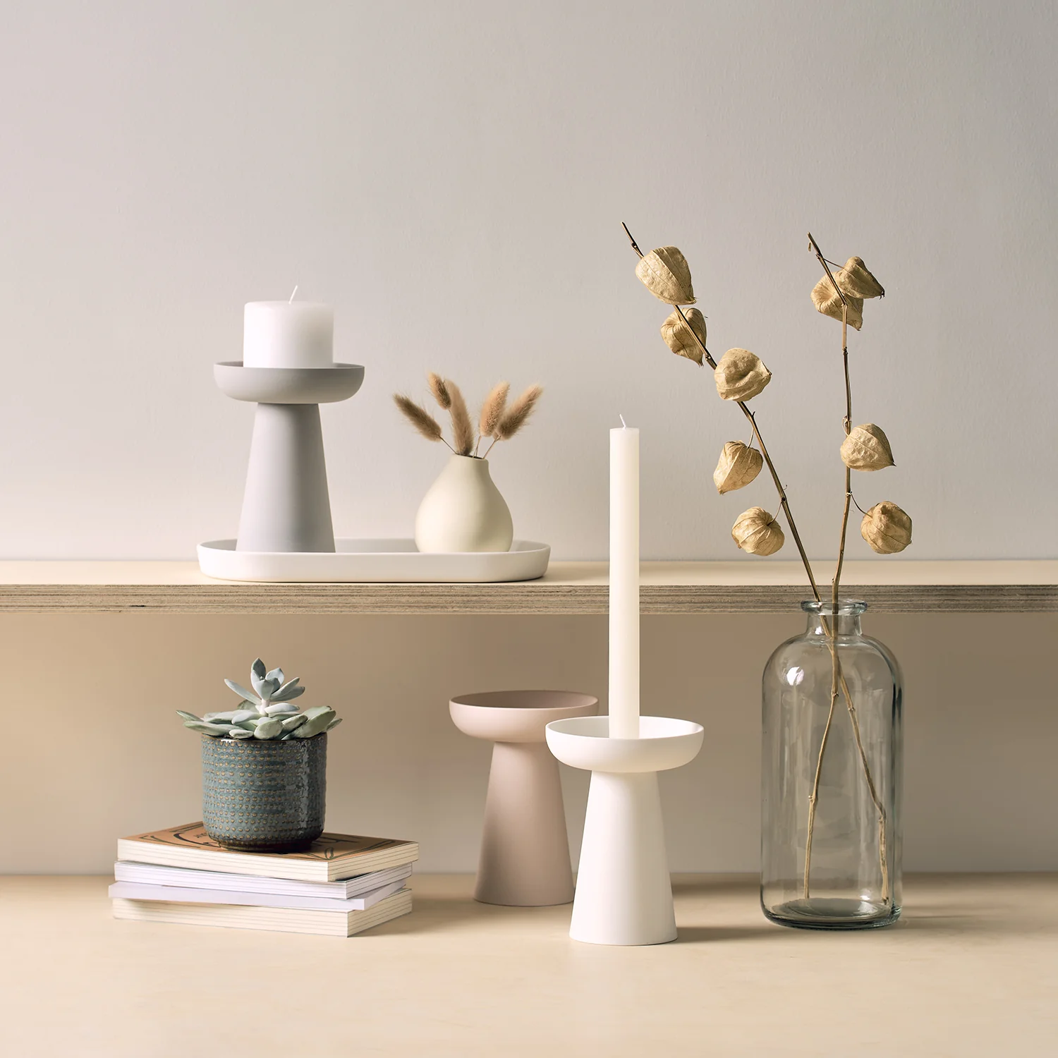 aery living | porcini candle holder large | grey - LC - Image 4