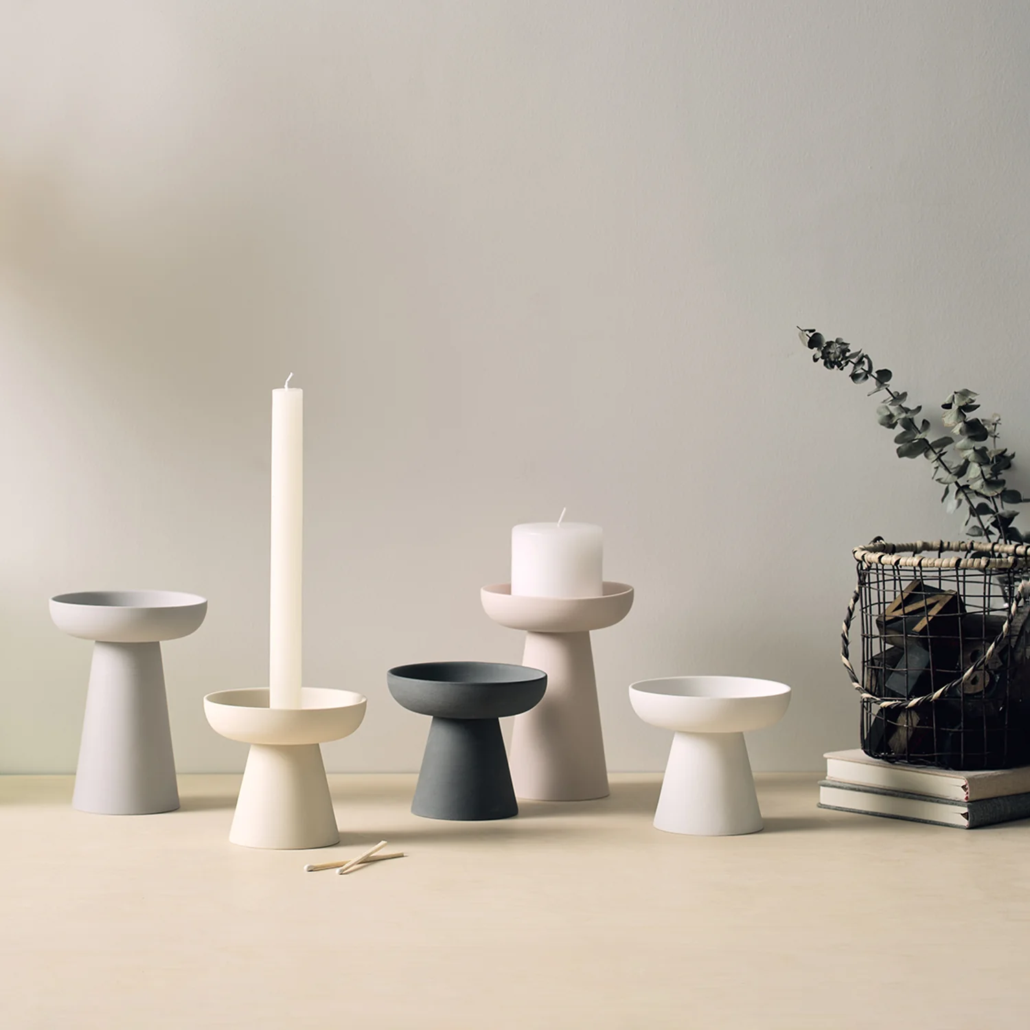 aery living | porcini candle holder large | grey - LC - Image 5