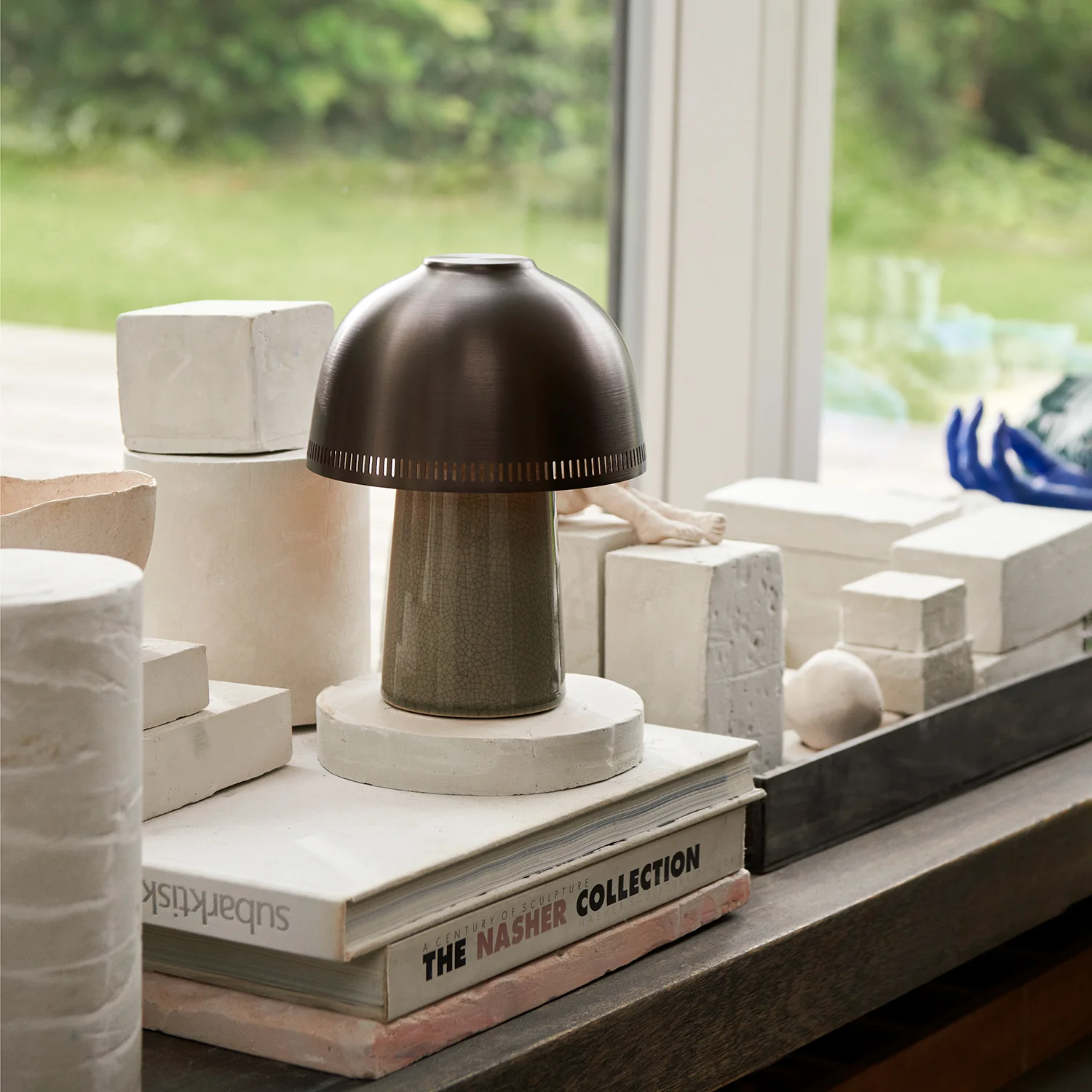 &tradition | raku portable lamp | beige grey + bronzed - Image 2