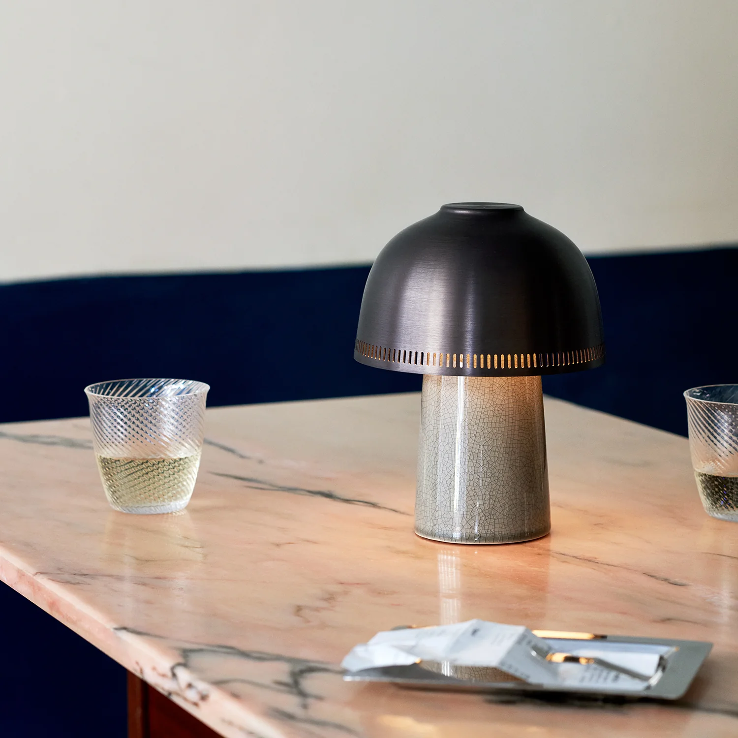 &tradition | raku portable lamp | beige grey + bronzed - Image 4