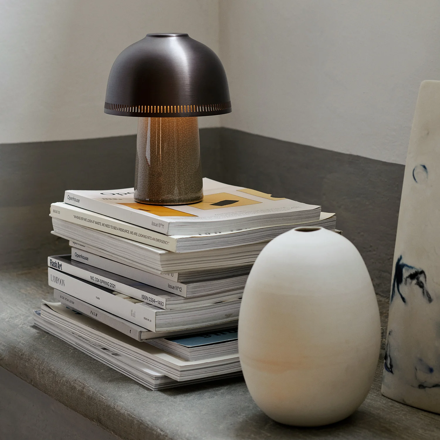 &tradition | raku portable lamp | beige grey + bronzed - Image 6