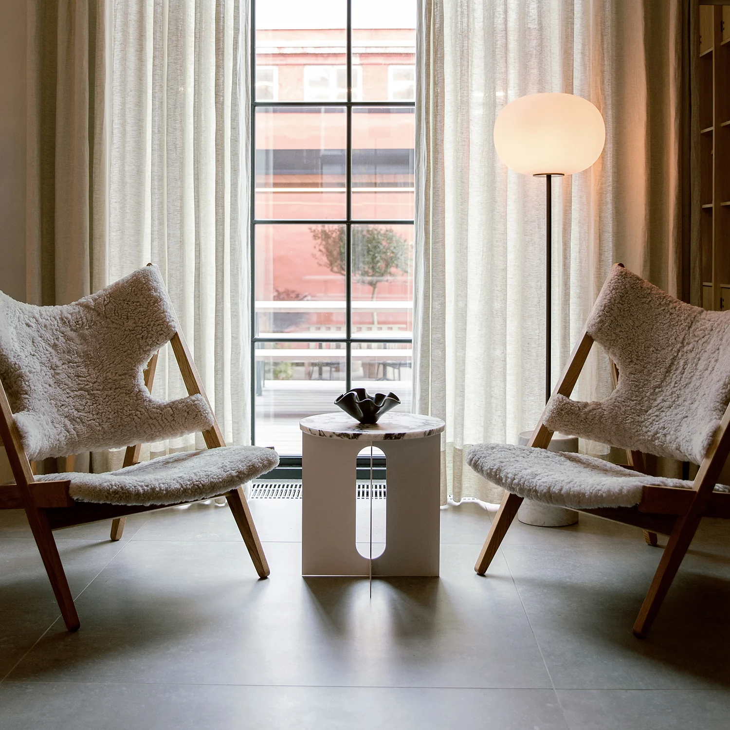 audo copenhagen (menu) | knitting lounge chair | sheepskin nature + natural oak base - Image 12