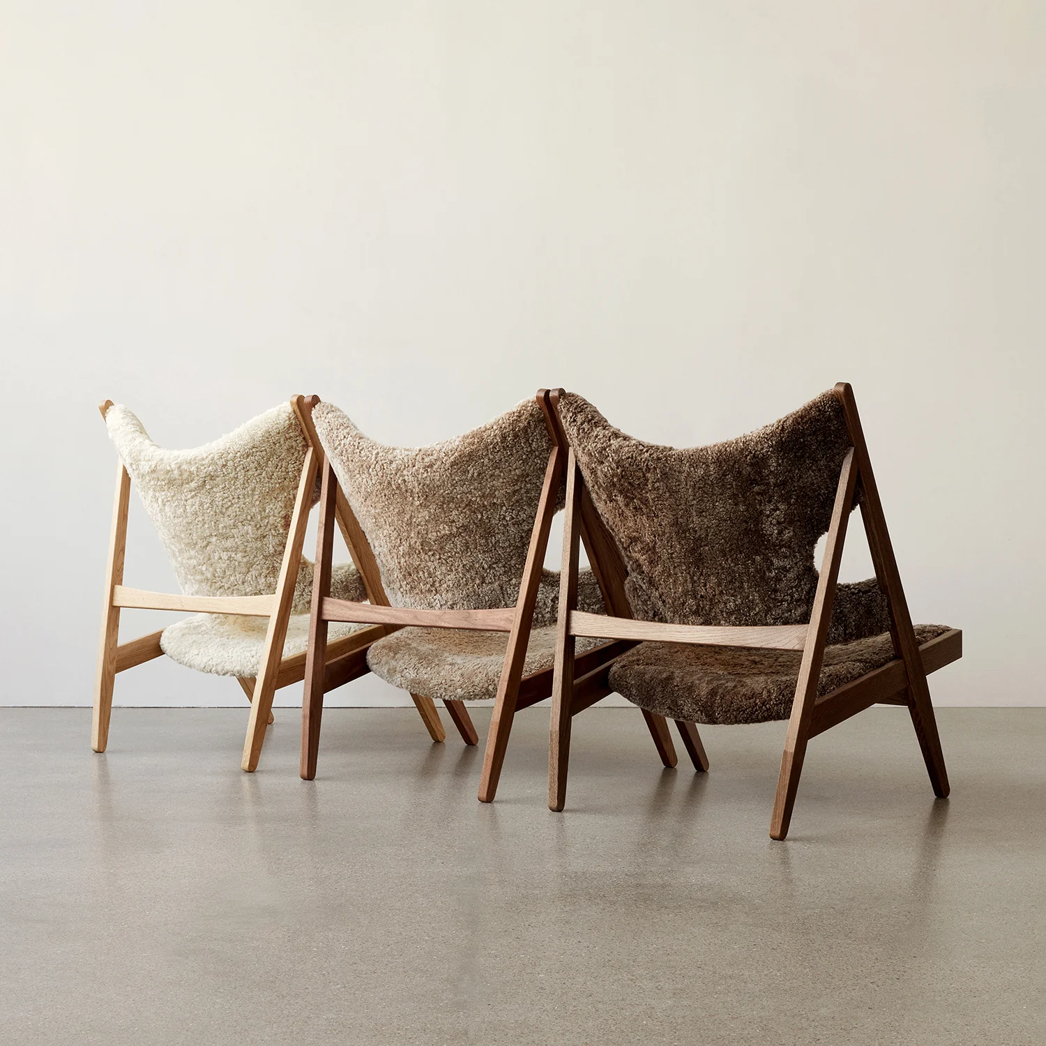 audo copenhagen (menu) | knitting lounge chair | sheepskin nature + natural oak base - Image 15