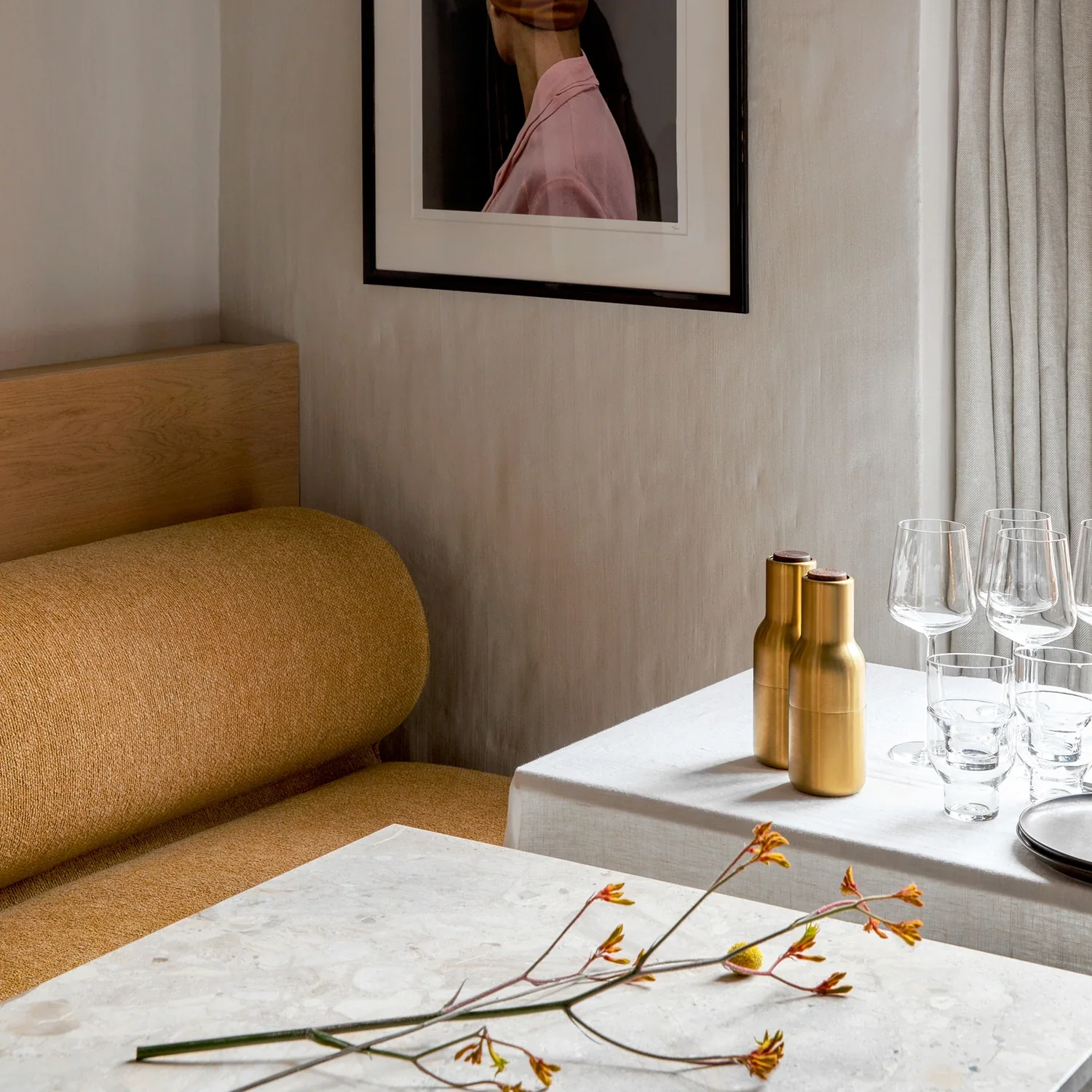 audo copenhagen (menu) | bottle grinder set | brushed brass + walnut lid - Image 5