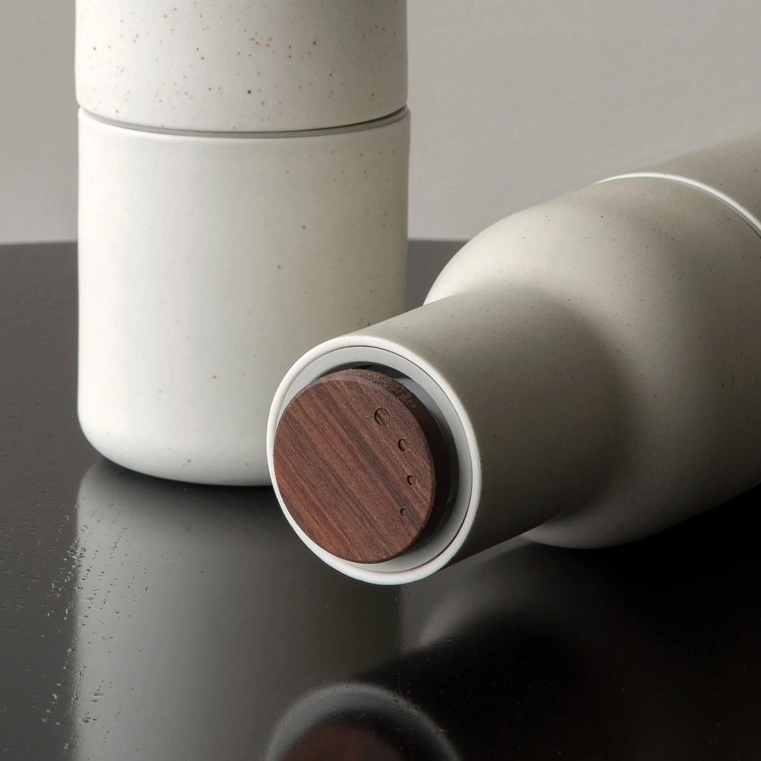 audo copenhagen (menu) | bottle grinder set | ceramic + walnut lid - Image 8