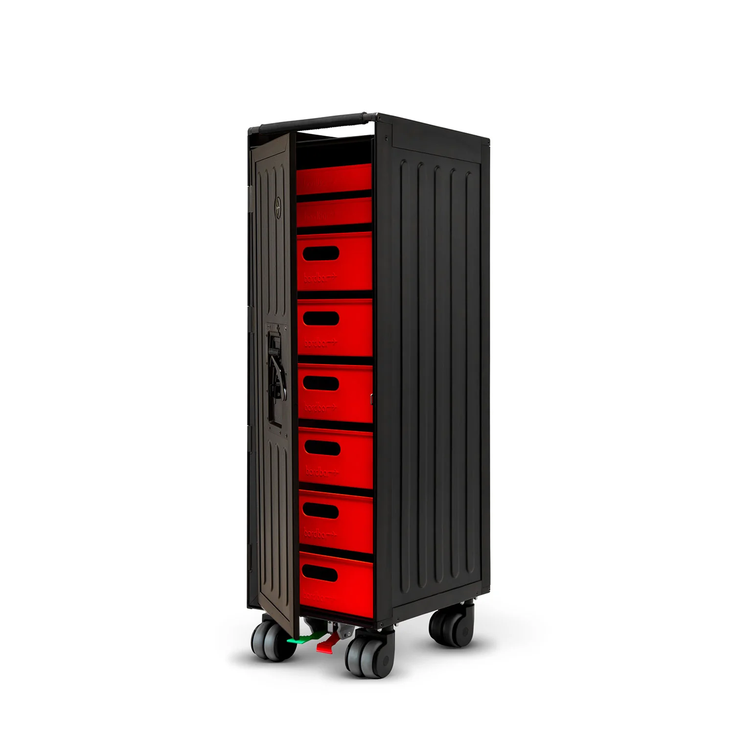 bordbar | voyager trolley | neon black + red drawers - Image 6
