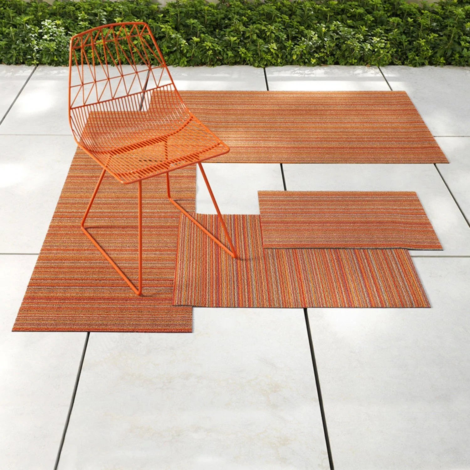 chilewich | big mat 91x152cm (36x60") | skinny stripe orange - Image 3