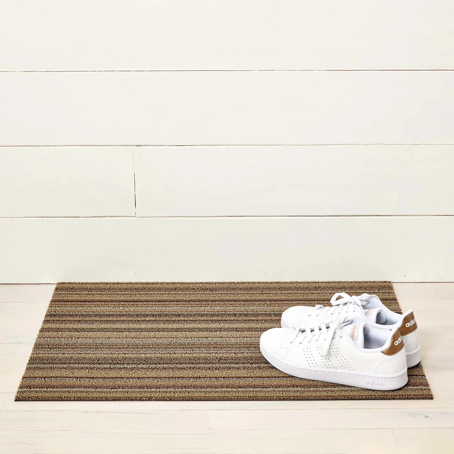 chilewich | shag doormat 46x71cm (18x28") | skinny stripe mushroom - Image 2