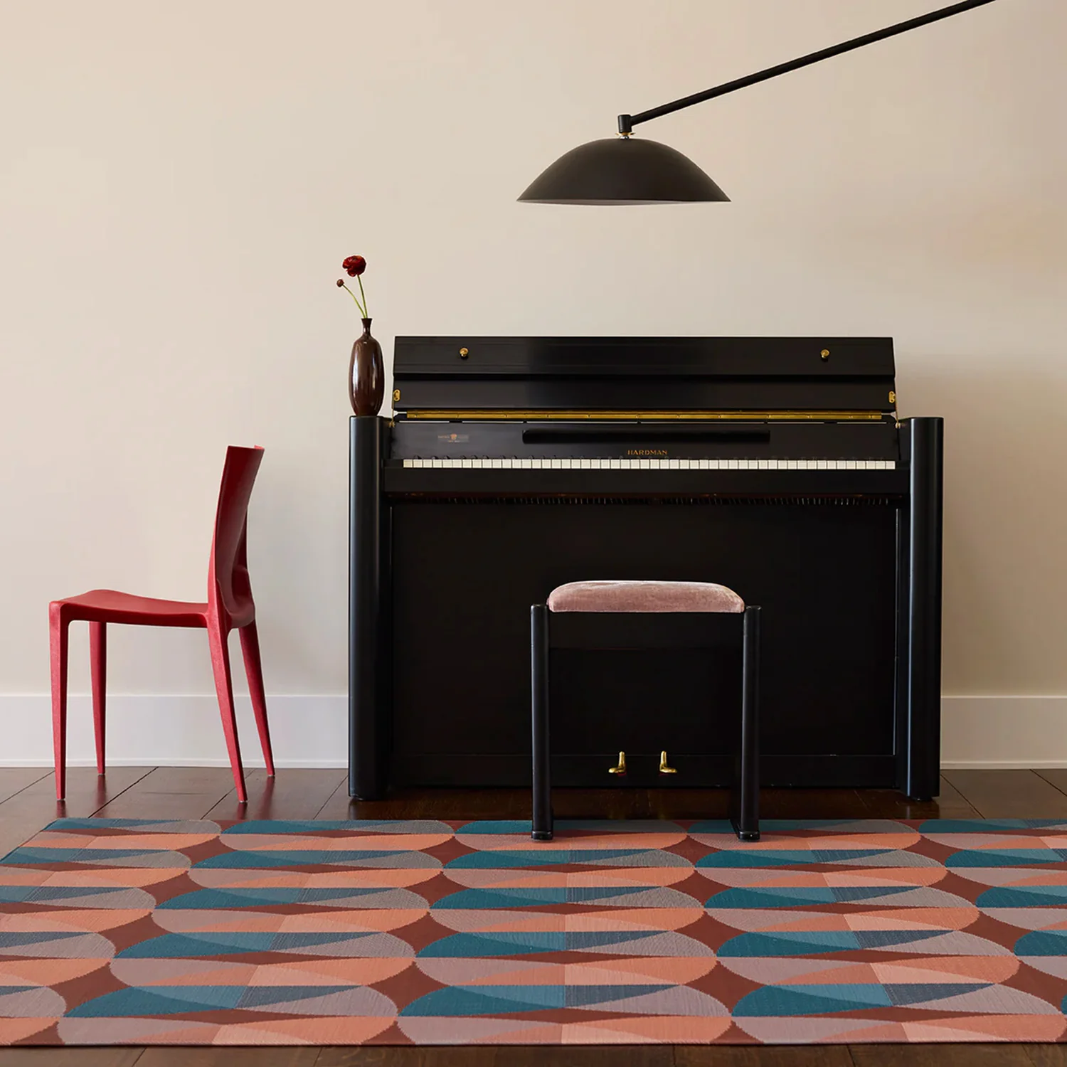 chilewich | woven floormat 183x2269cm (72x106") | canopy raspberry