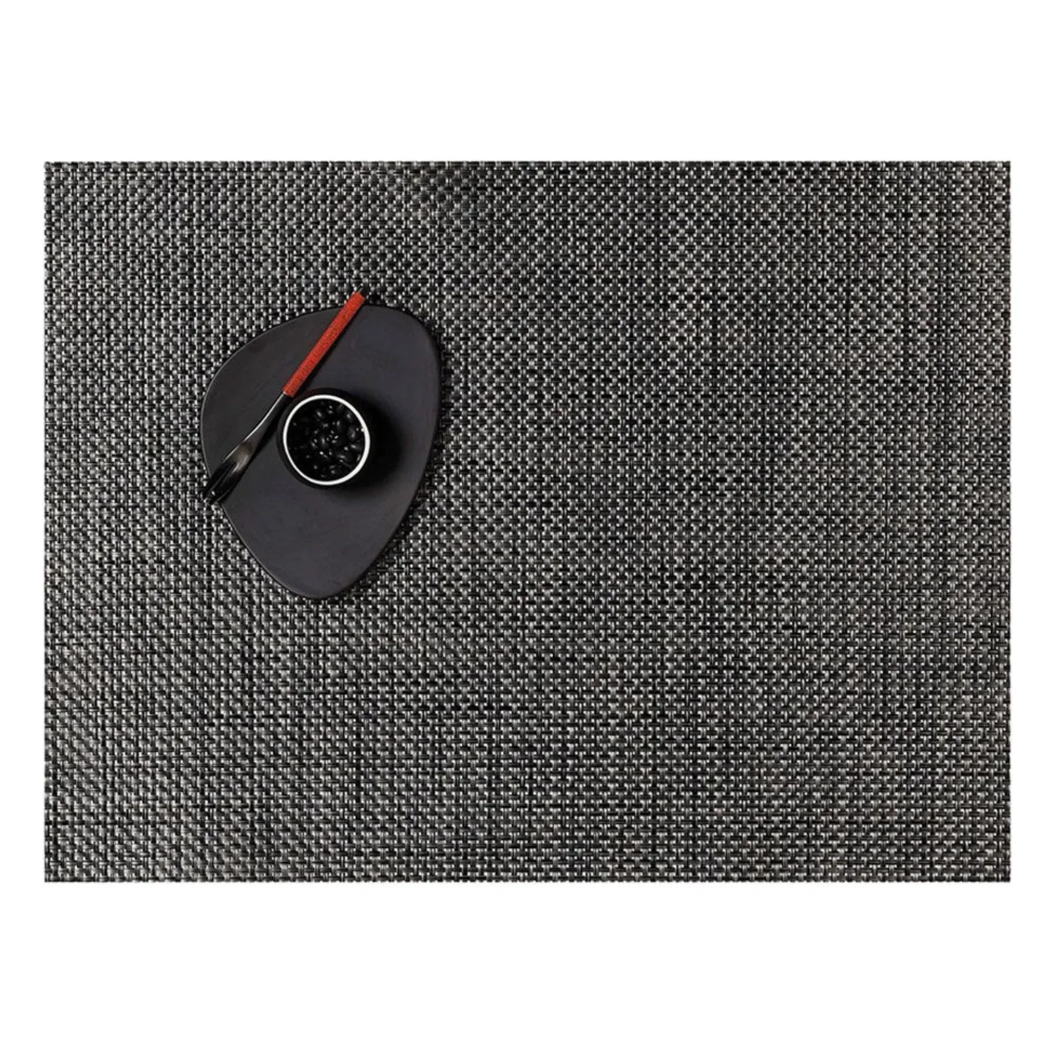 chilewich | placemat rectangle | basketweave carbon
