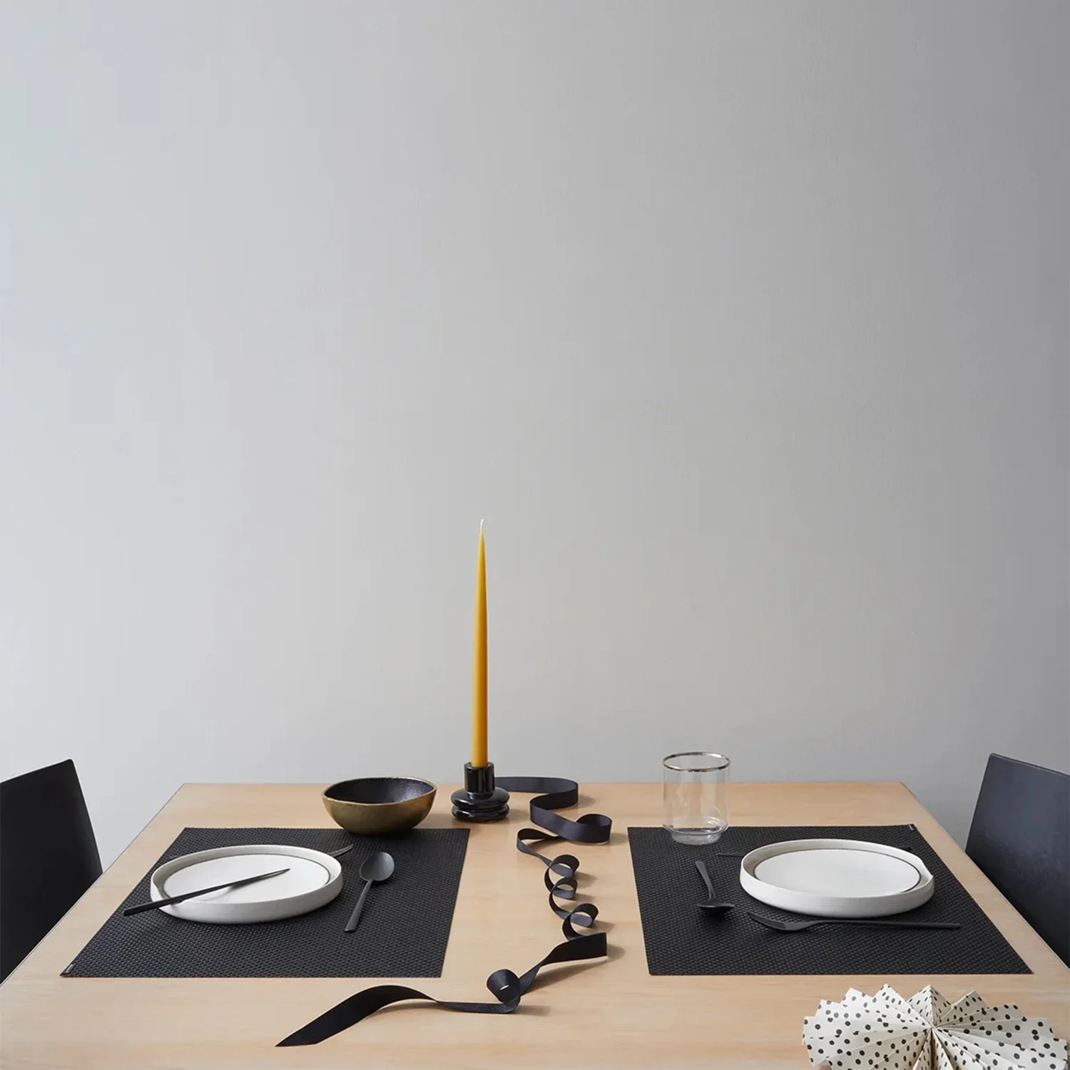 chilewich | placemat rectangle | basketweave black - Image 3