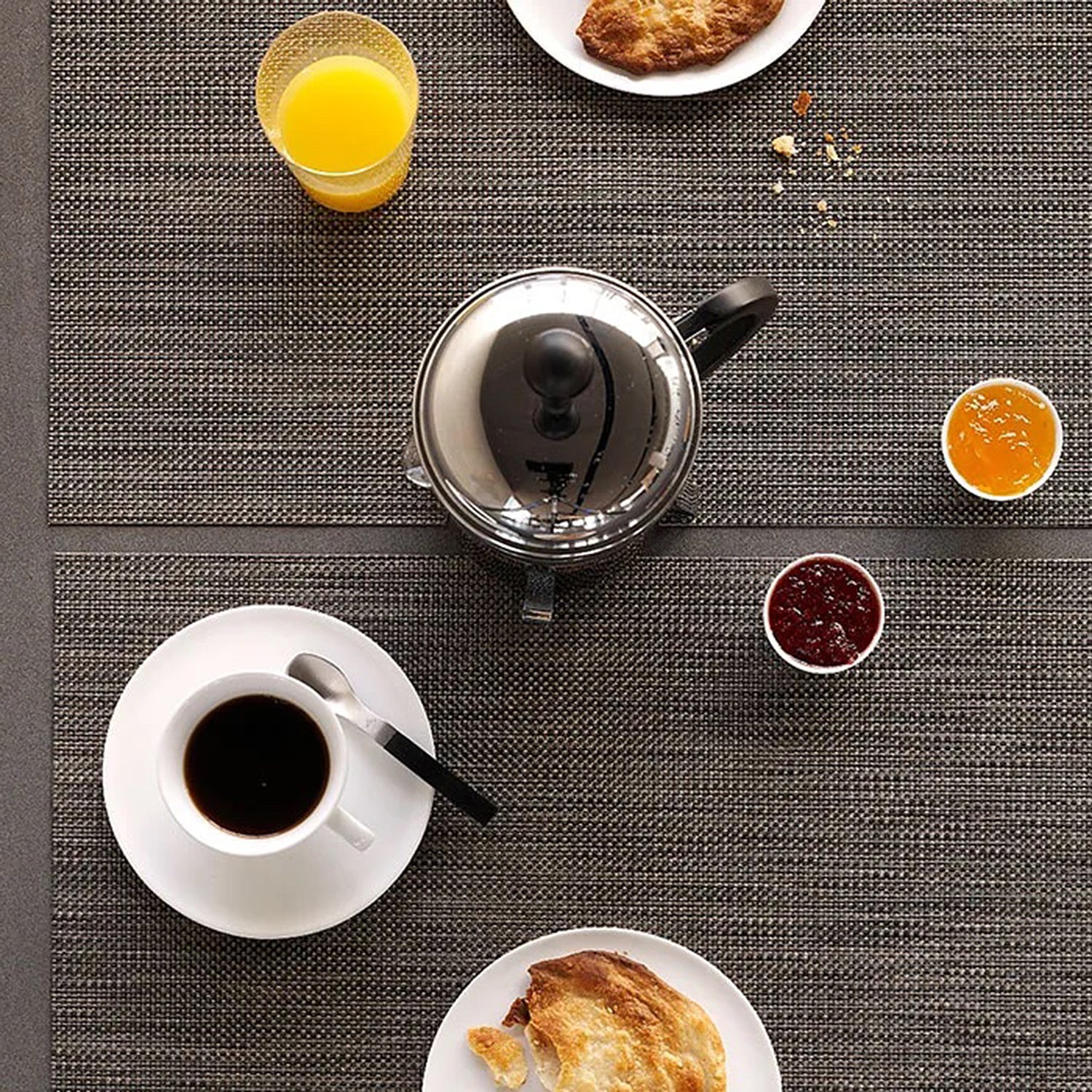 chilewich | placemat rectangle | mini basketweave light grey - Image 2