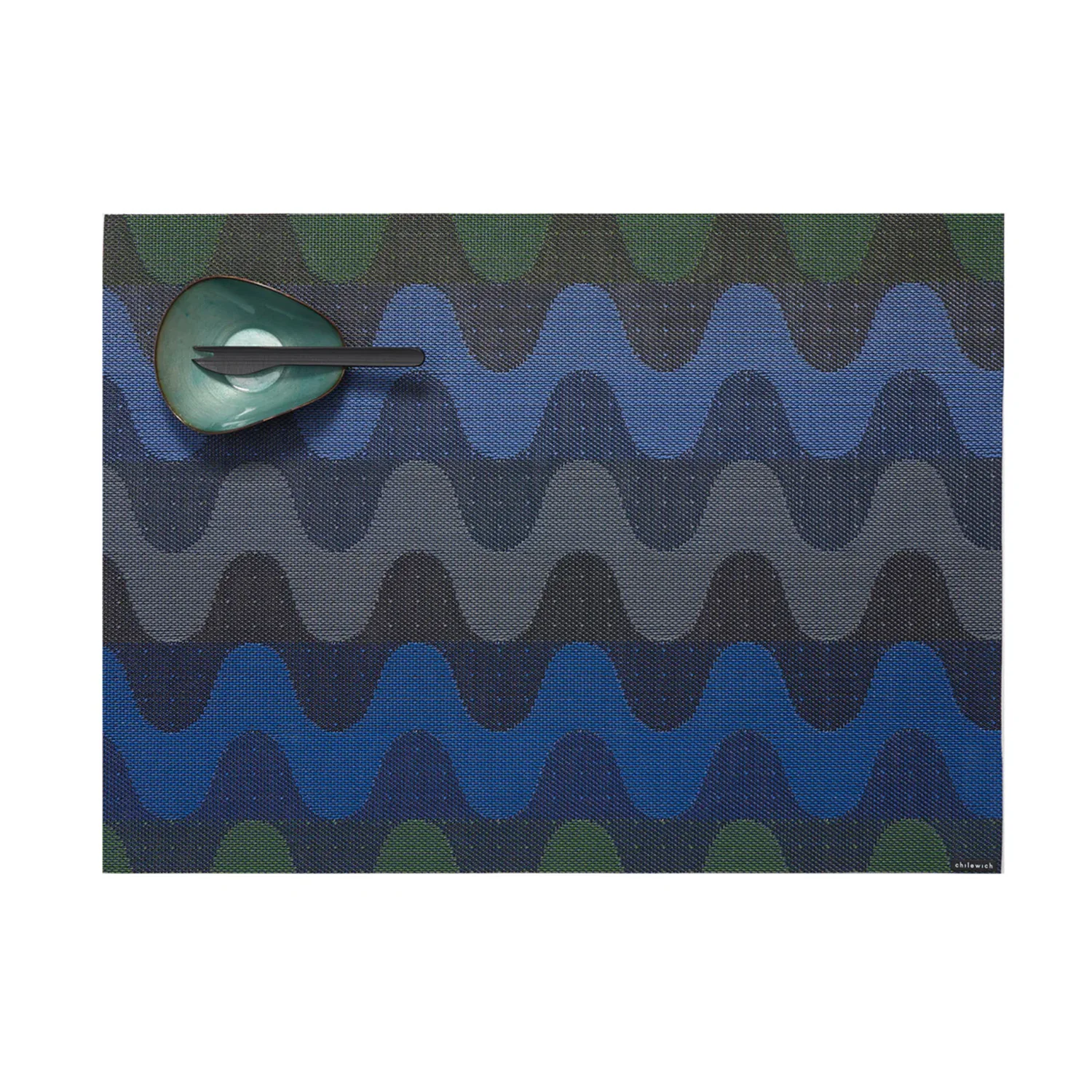 chilewich | placemat rectangle | wiggle deep sea