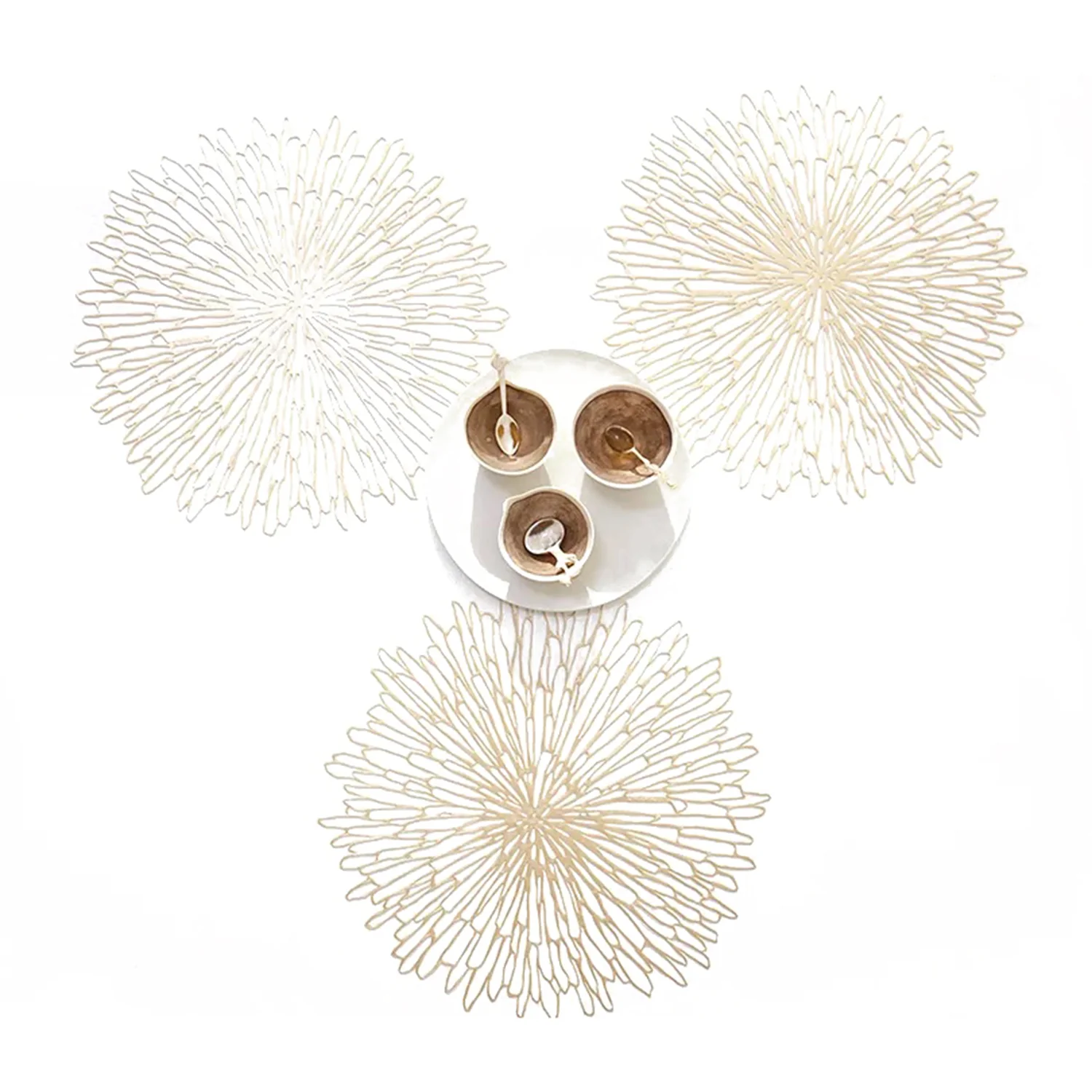 chilewich | placemat round | bloom champagne - Image 2