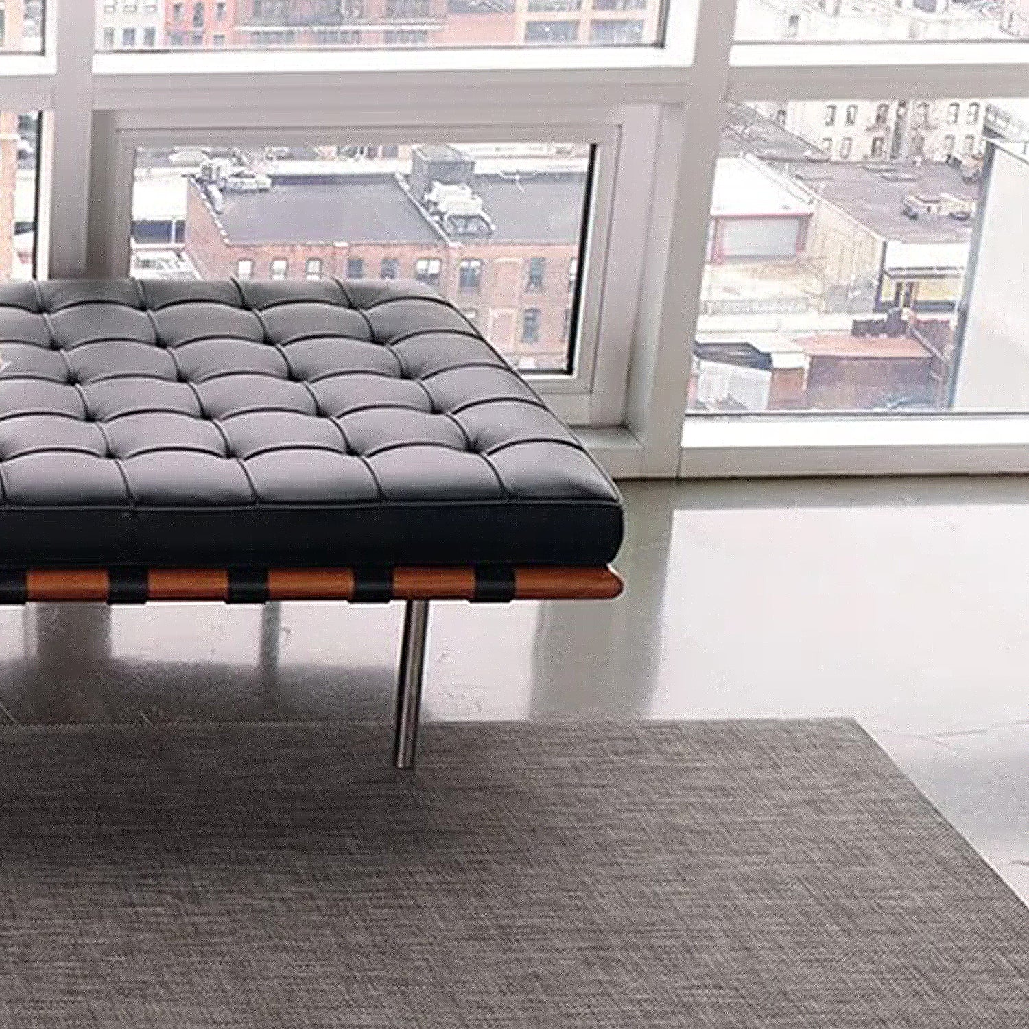 chilewich | woven floor runner 66x183cm (26x72") | basketweave carbon - Image 2
