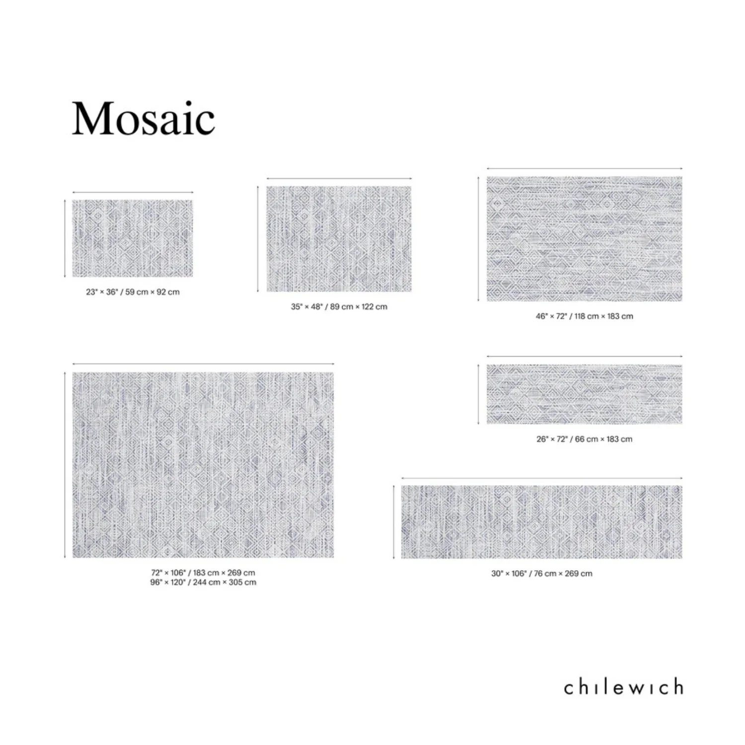 chilewich | woven floormat 89x122cm (35x48") | mosaic blue - Image 4