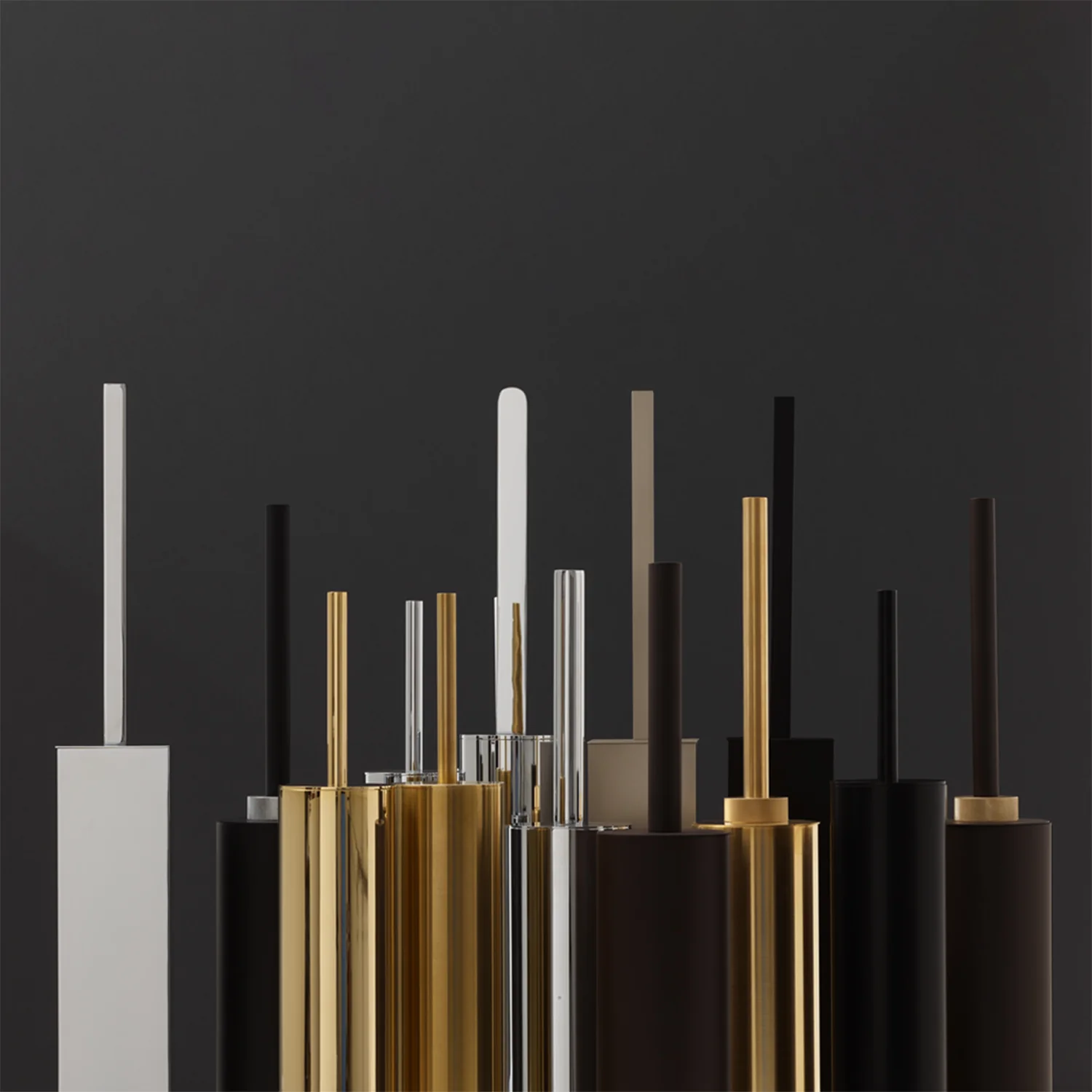 decor walther | CLUB series | toilet brush set | matte black + chrome - Image 2