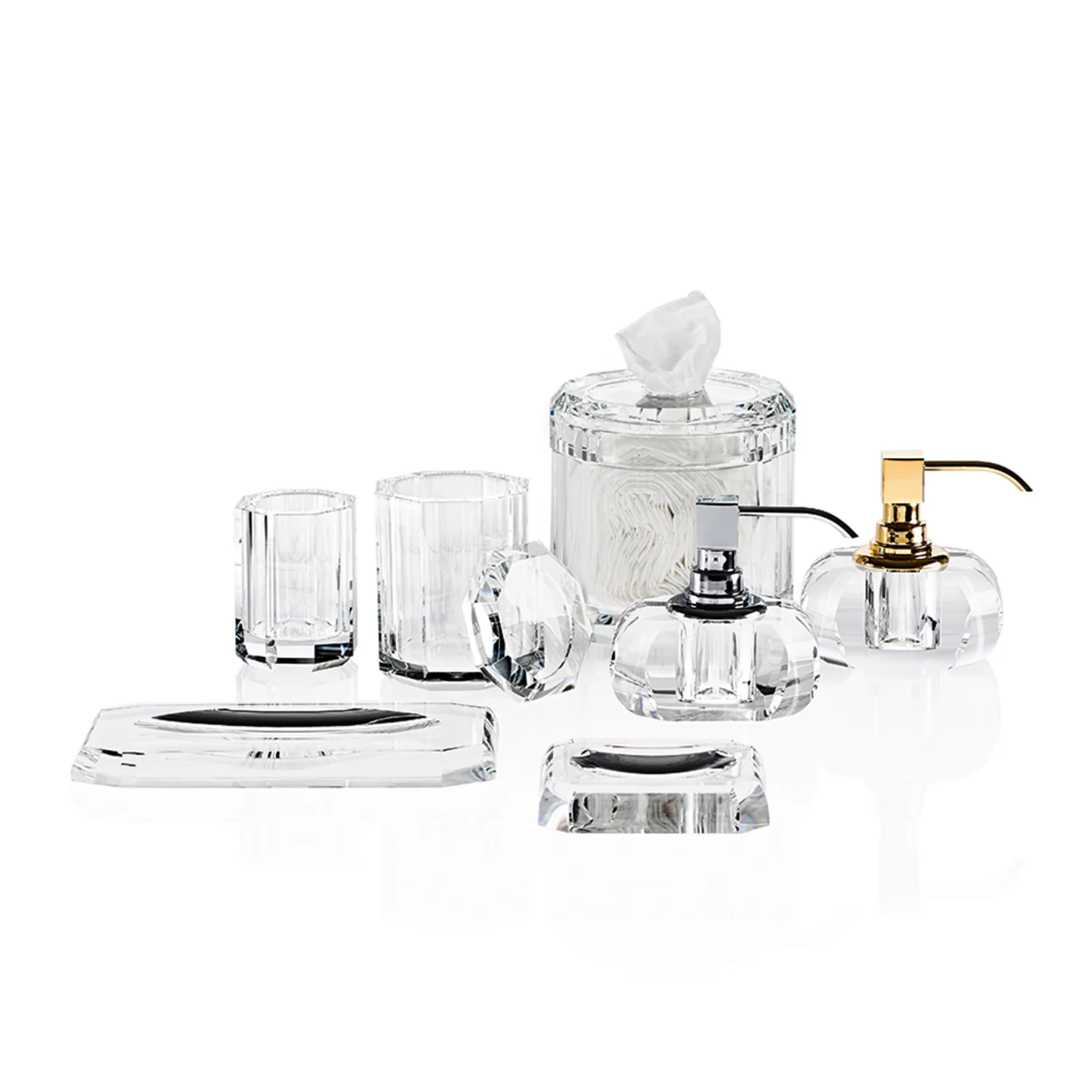 decor walther | KRISTALL collection | soap dispenser polished | clear + black - Image 3