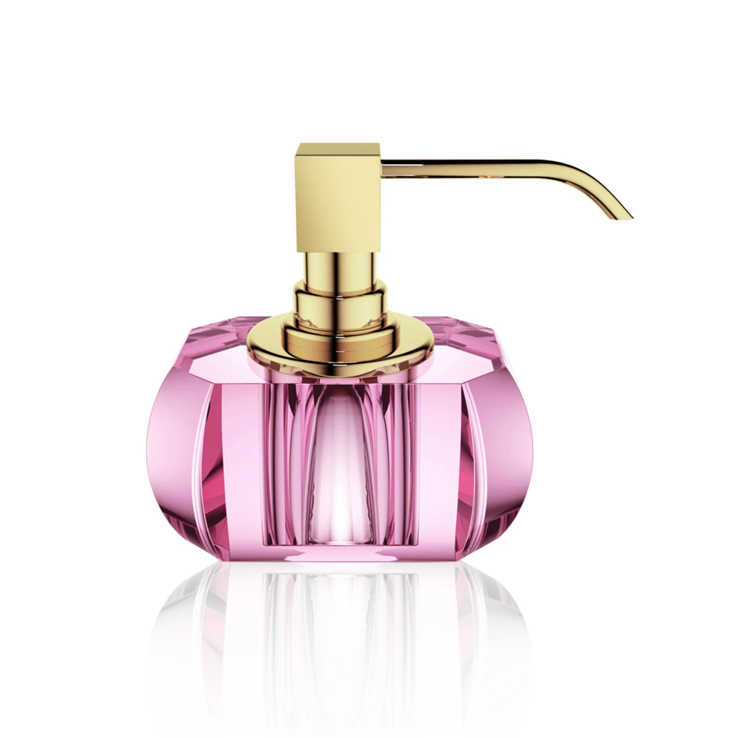 decor walther | KRISTALL collection | soap dispenser polished | pink + gold 24 carat gold