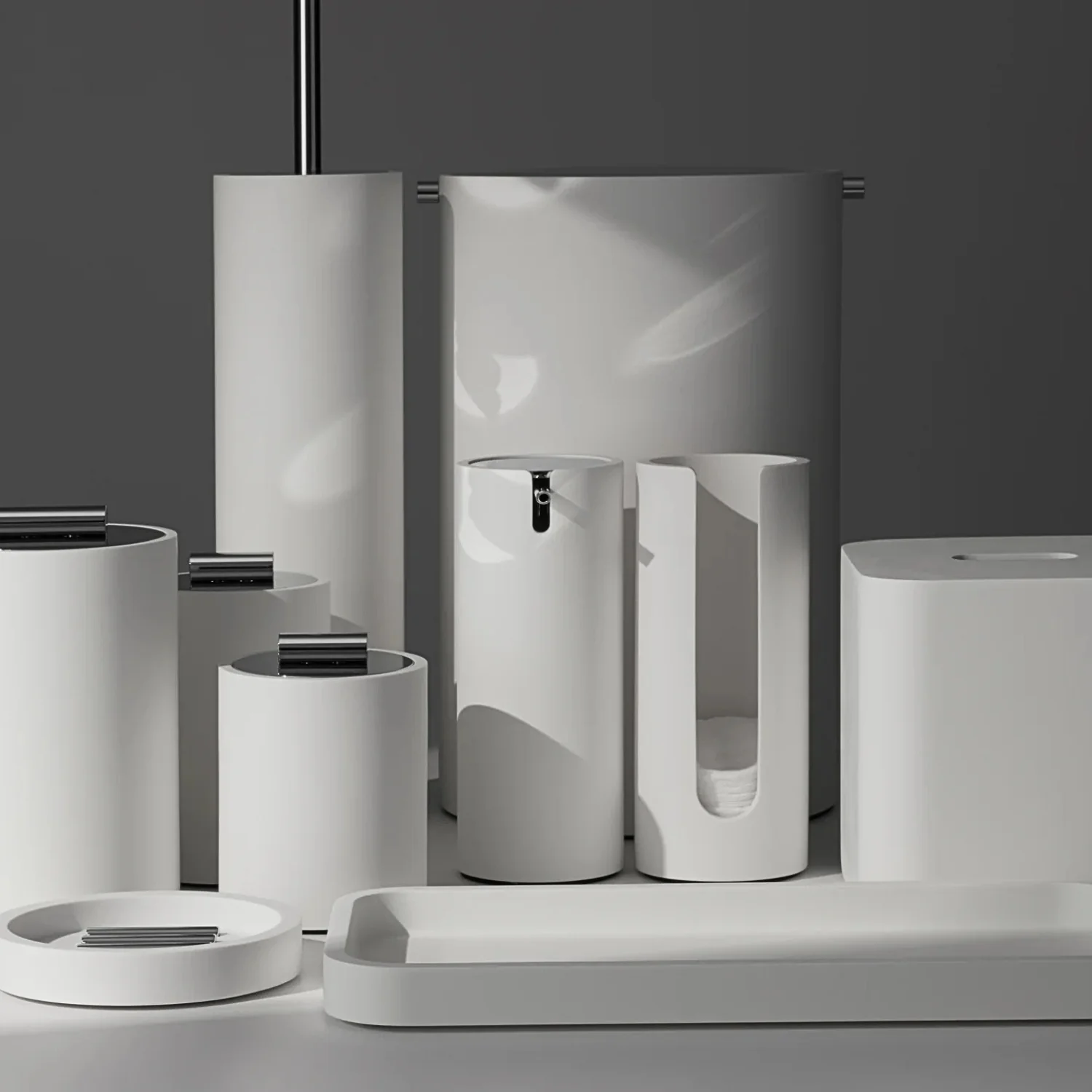 decor walther | STONE series | multi purpose box with lid | white small | matt stainless steel - Image 3