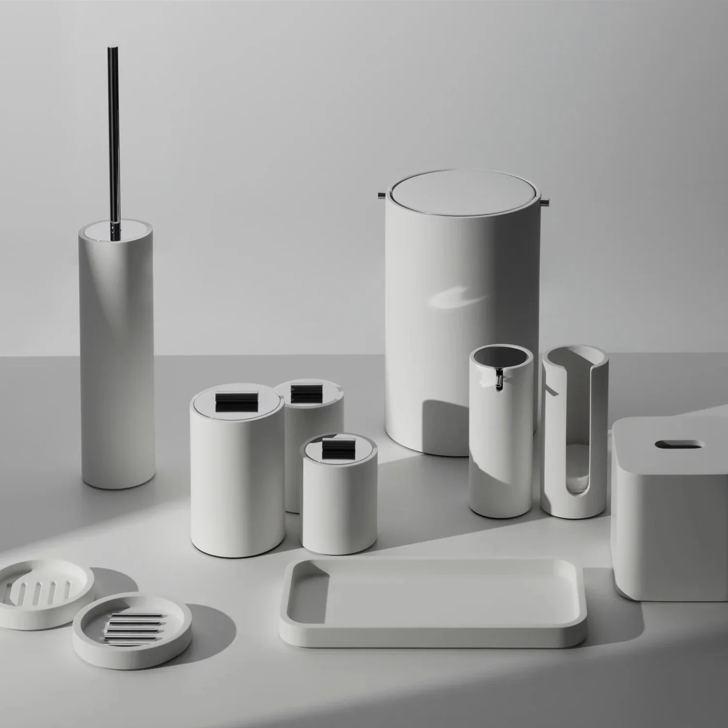 decor walther | STONE series | multi purpose box with lid | white small | matt stainless steel - Image 4