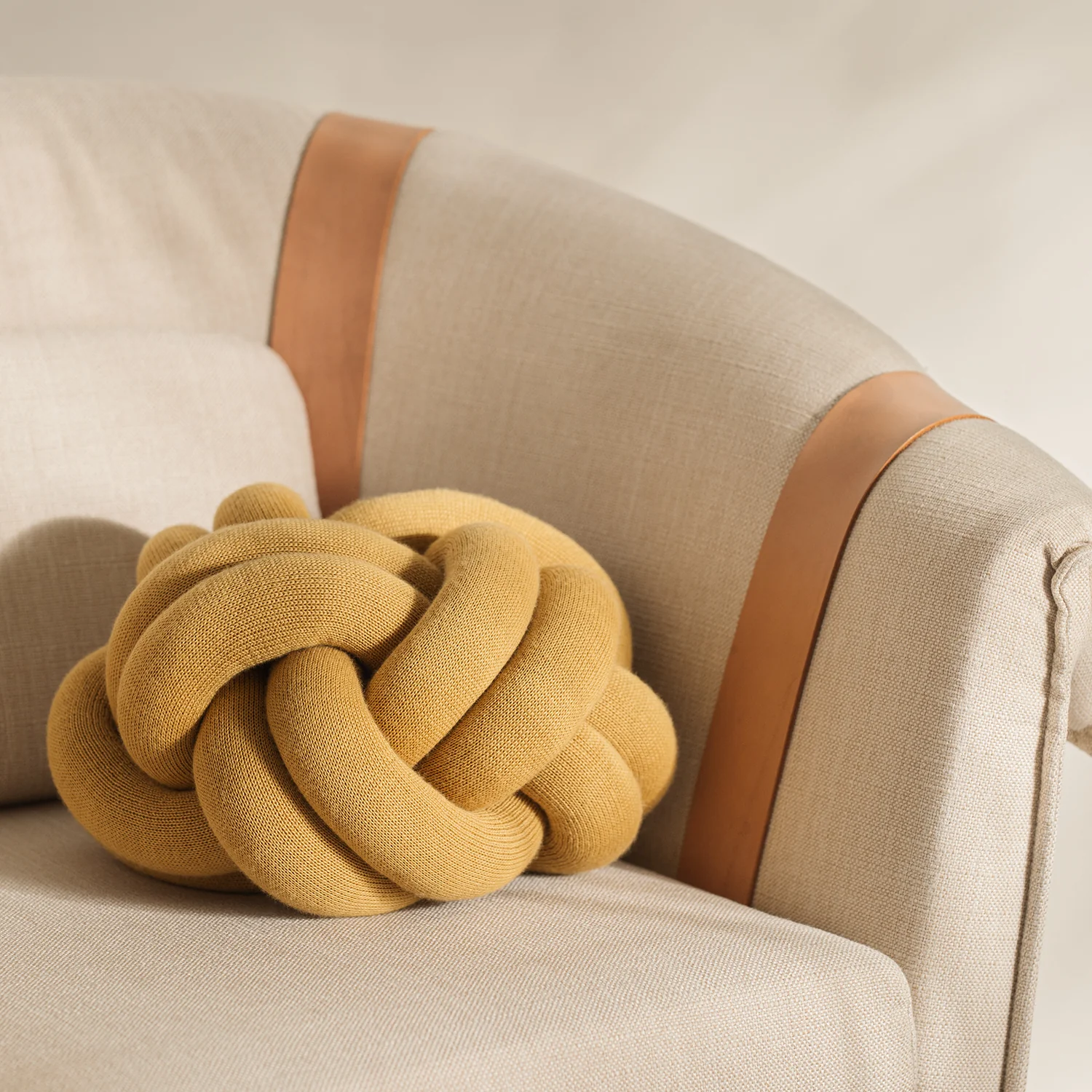 design house stockholm | knot cushion | yellow - Image 3