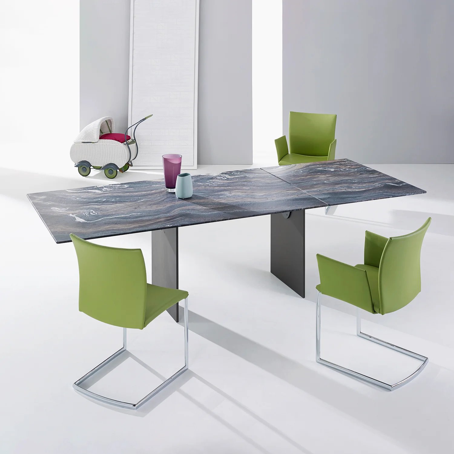 draenert | atlas table | extendable + pivotable | dreaming green stone 160/230x92cm - Image 11