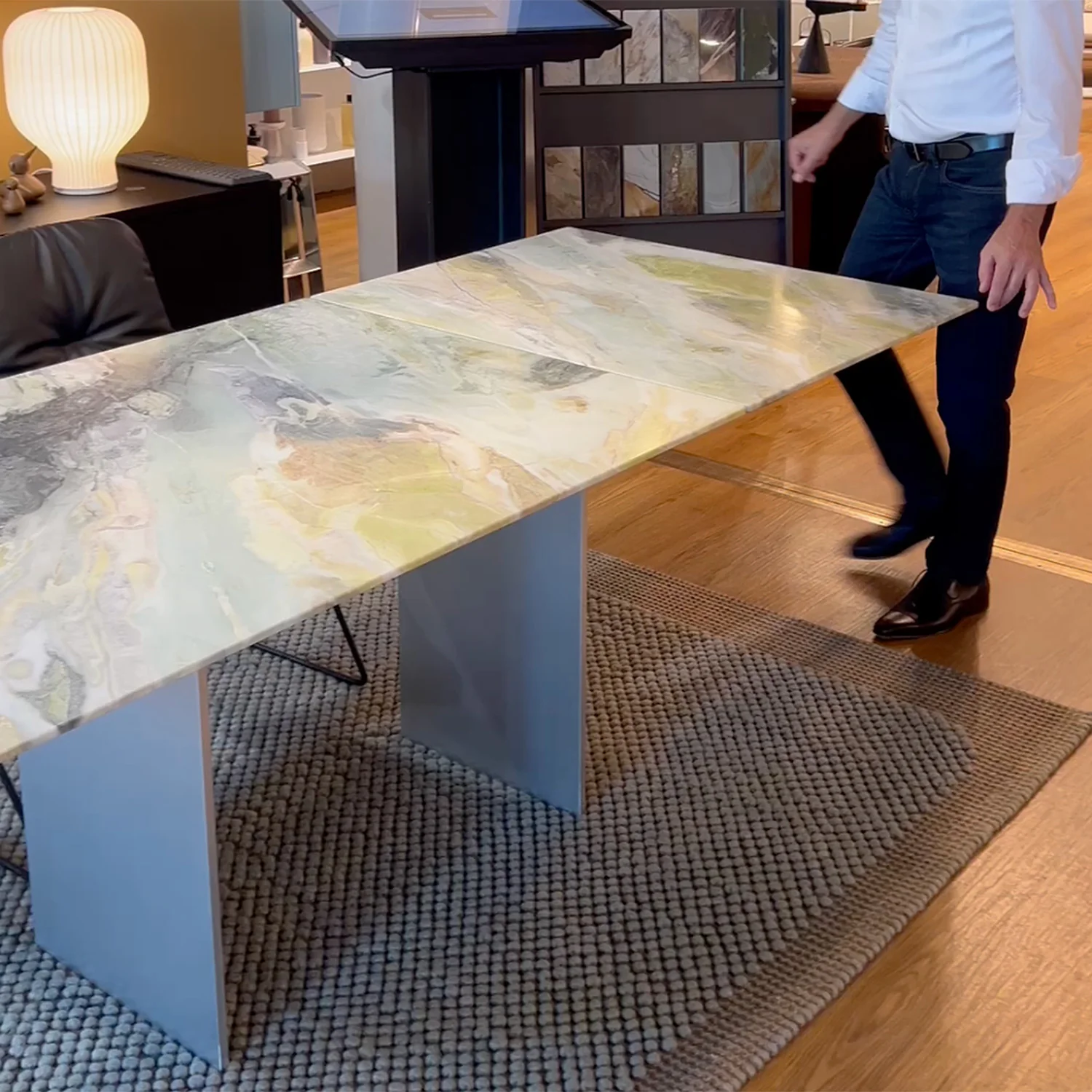 draenert | atlas table | extendable + pivotable | dreaming green stone 160/230x92cm - Image 2
