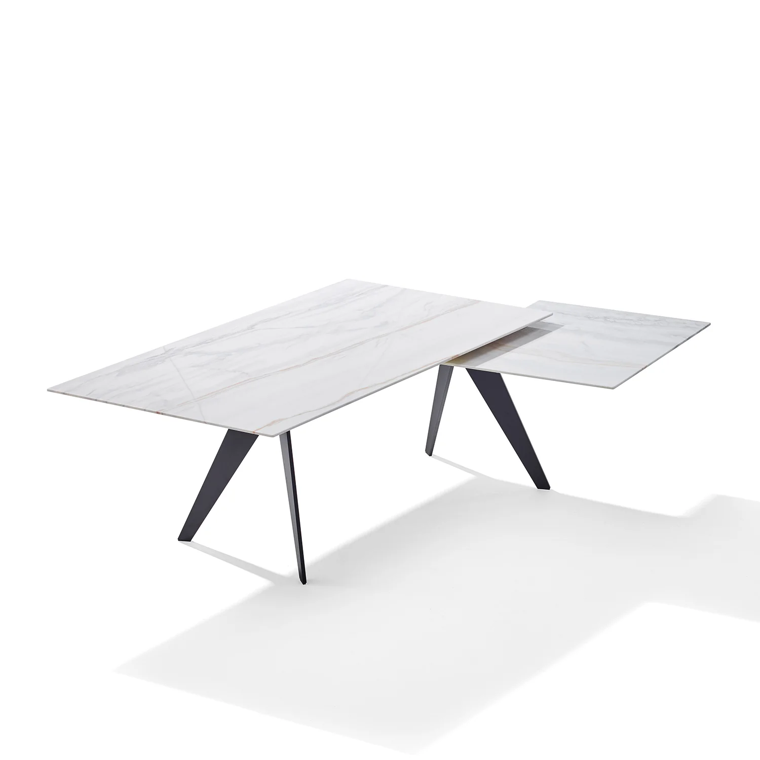 draenert | atlas table | swivel extension | belvedere stone + black base 200/280x105cm - Image 24
