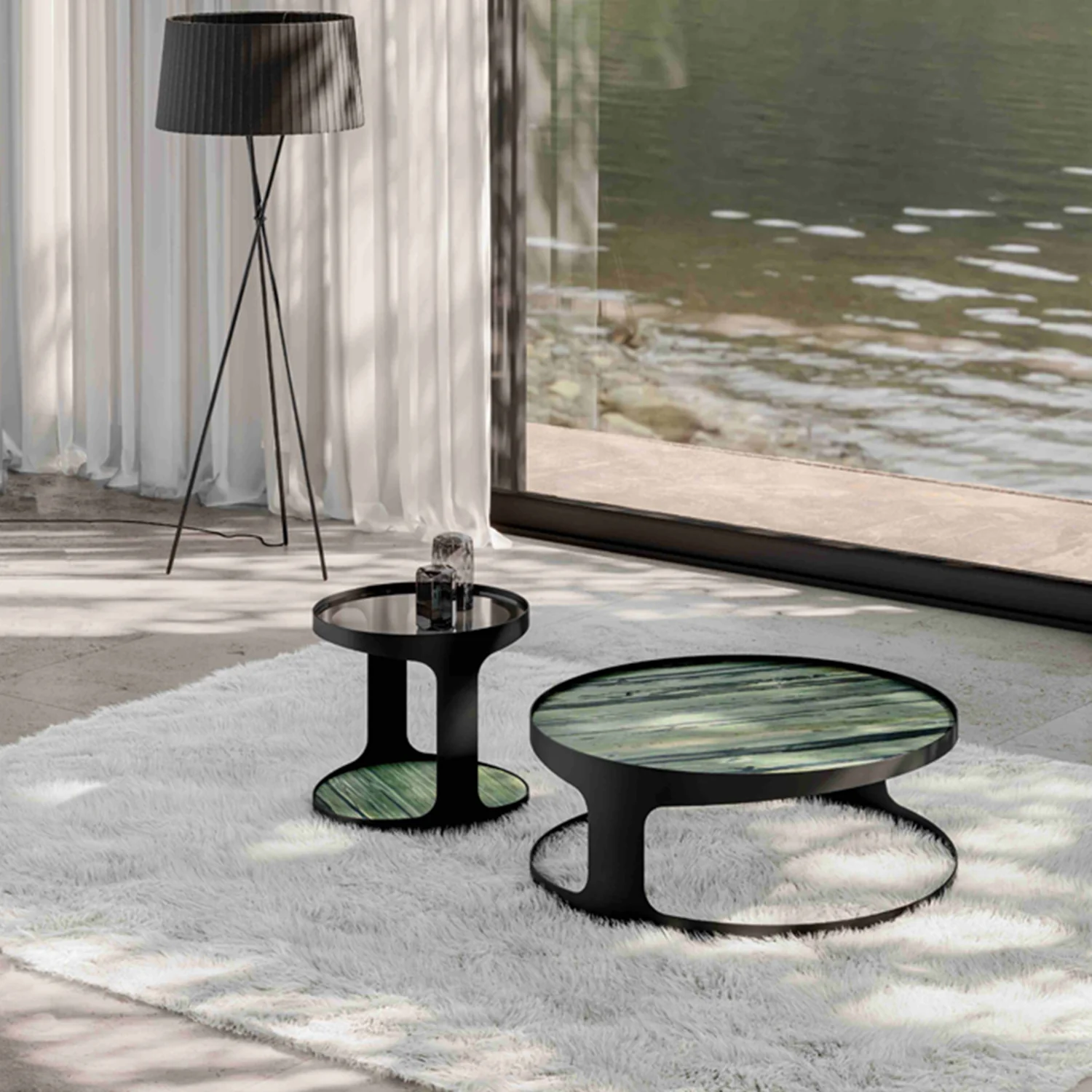 draenert | colin coffee table | verde bamboo stone + black frame - Image 2