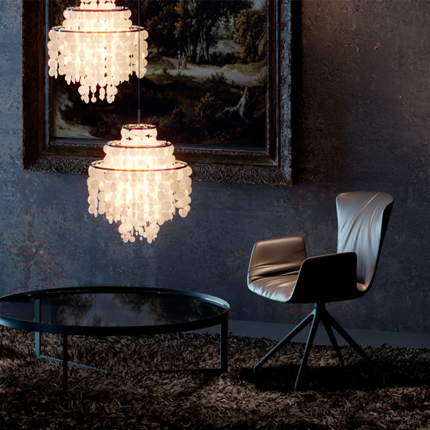draenert | dexter armchair | swivel base | black leather + charmelle cloud 55 - Image 4