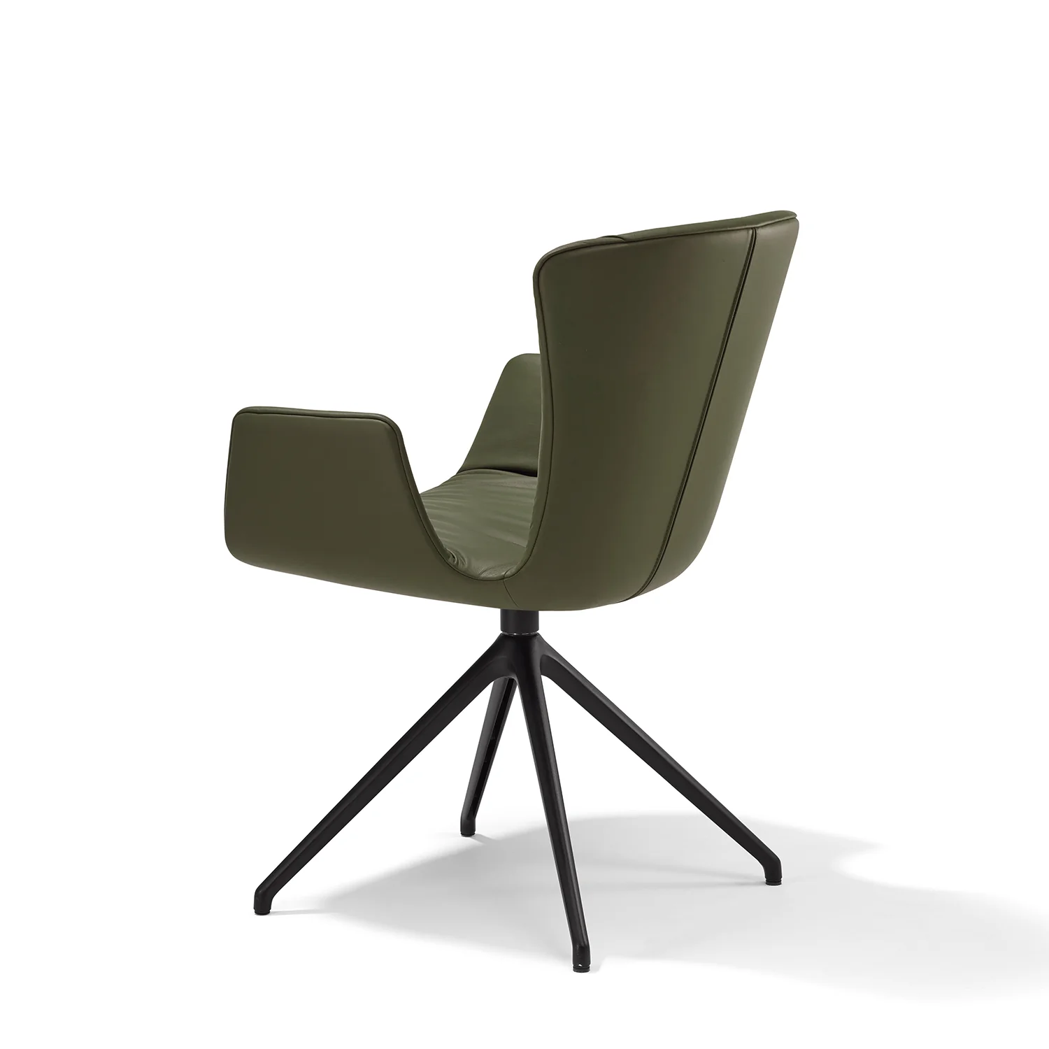 draenert | dexter armchair | swivel base | black leather + charmelle cloud 55 - Image 9
