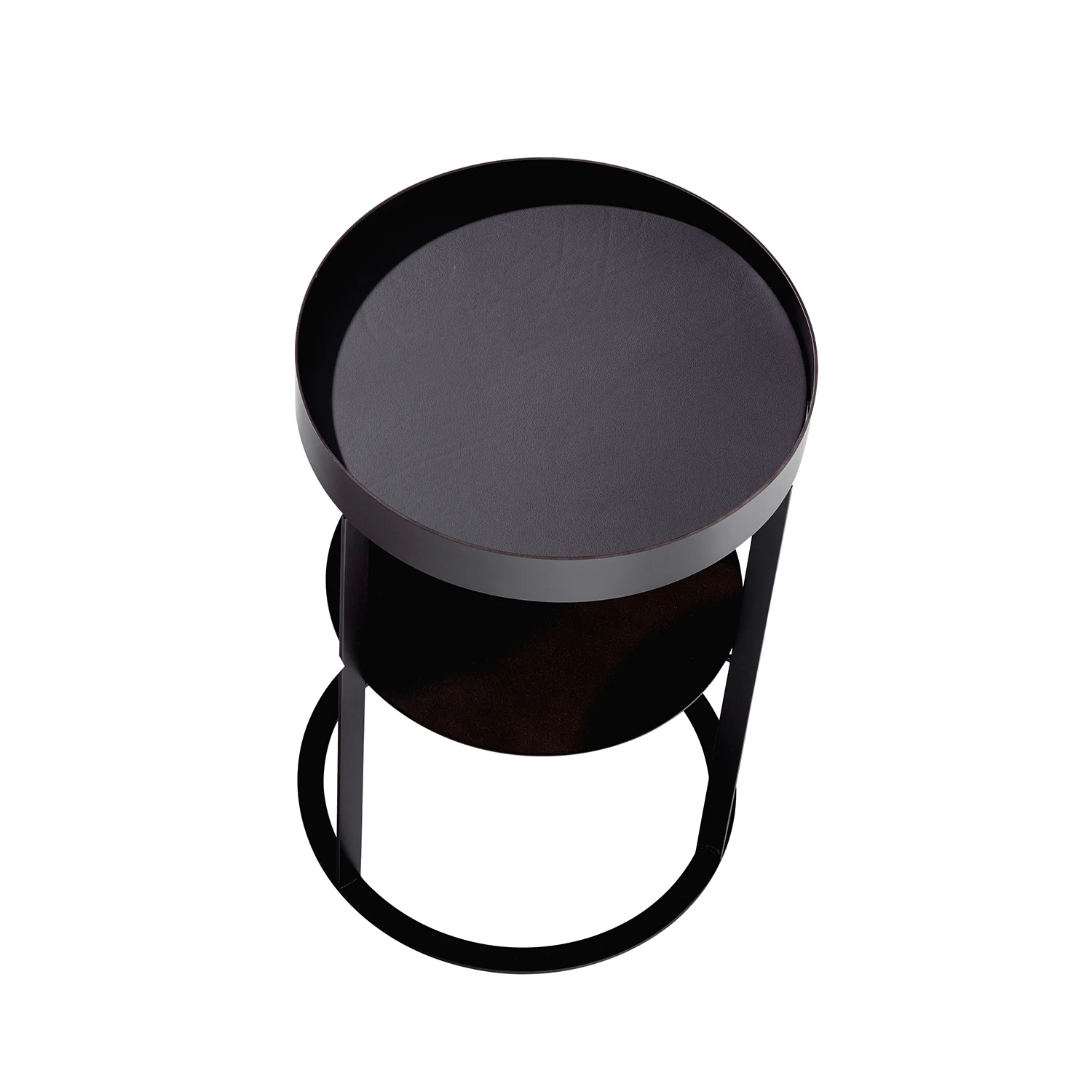 draenert | night side table with shelf | leather 89001 + black frame - Image 3