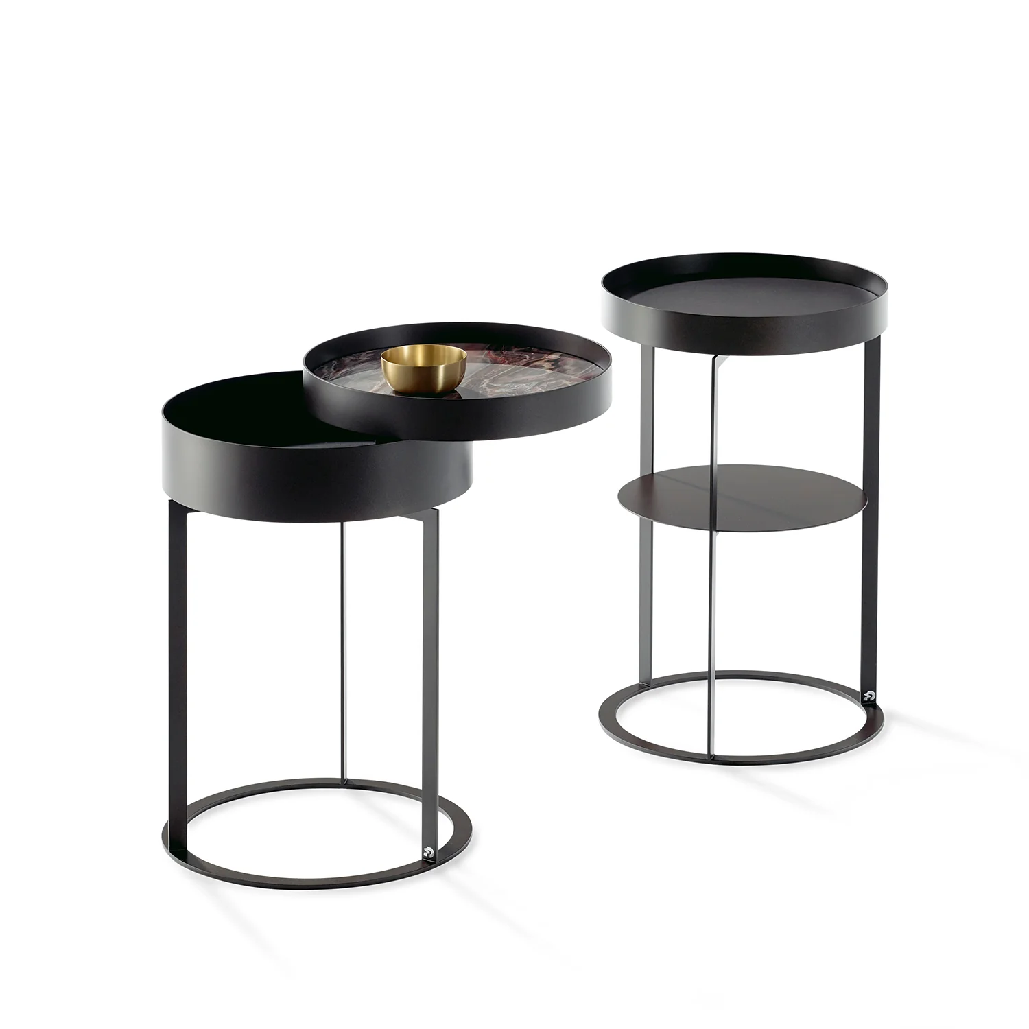 draenert | night side table with shelf | leather 89001 + black frame - Image 4