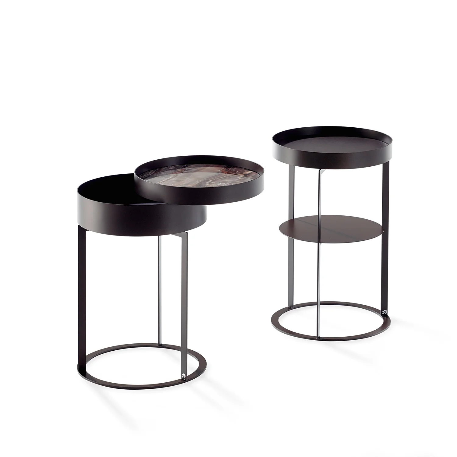 draenert | night side table with swivel top | matrix stone + leather 89001 + black frame - Image 6