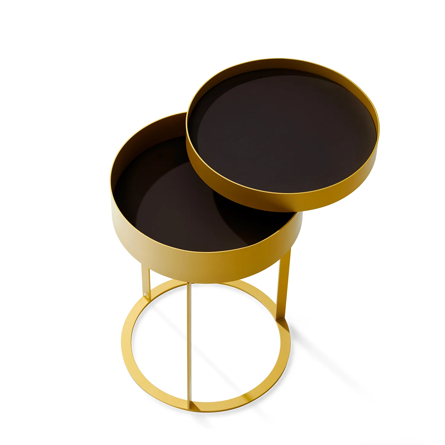 draenert | night side table with swivel top | matrix stone + leather 89001 + black frame - Image 9