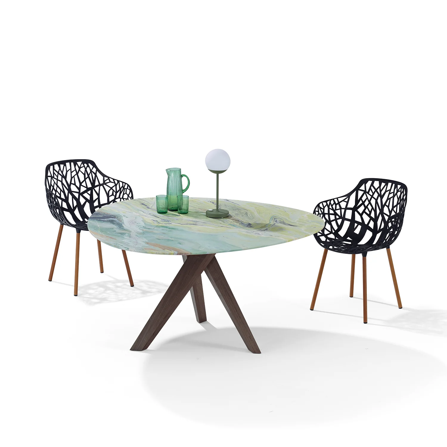 draenert | trilope indoor-outdoor dining table | carrara marble stone 120cm - Image 6