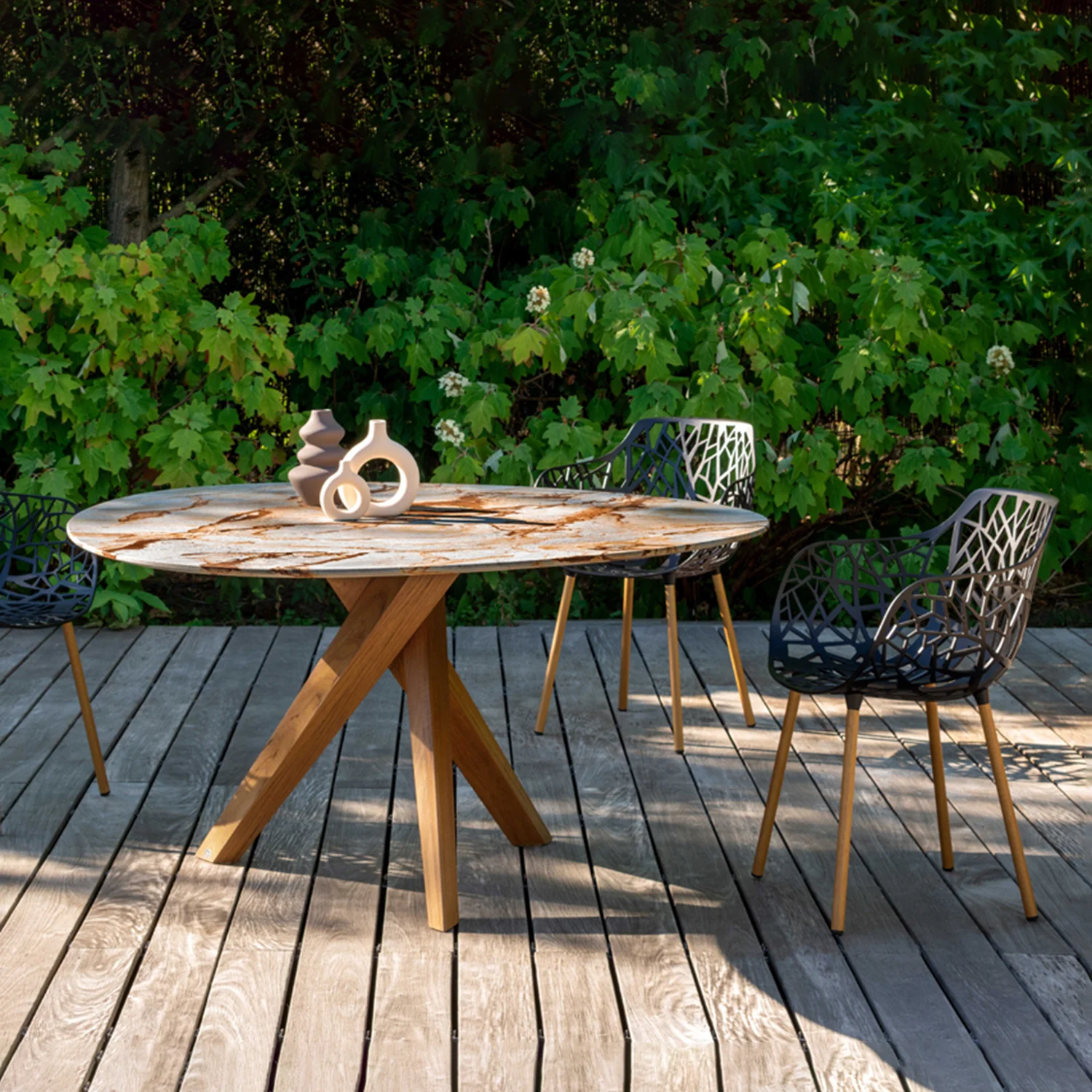 draenert | trilope indoor-outdoor dining table | carrara marble stone 120cm - Image 7