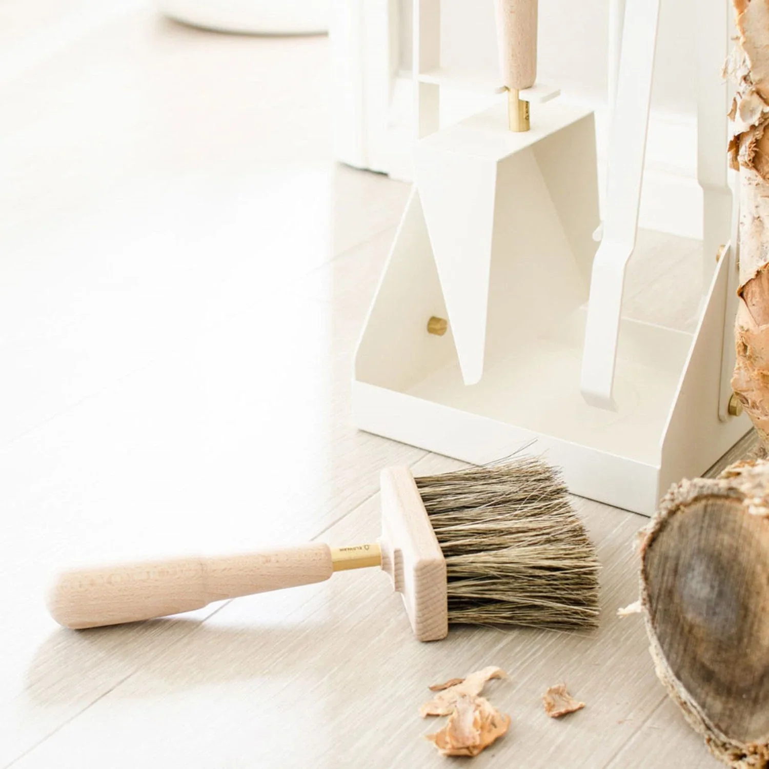 eldvarm | emma fire companion set with leather | blanc - Image 4