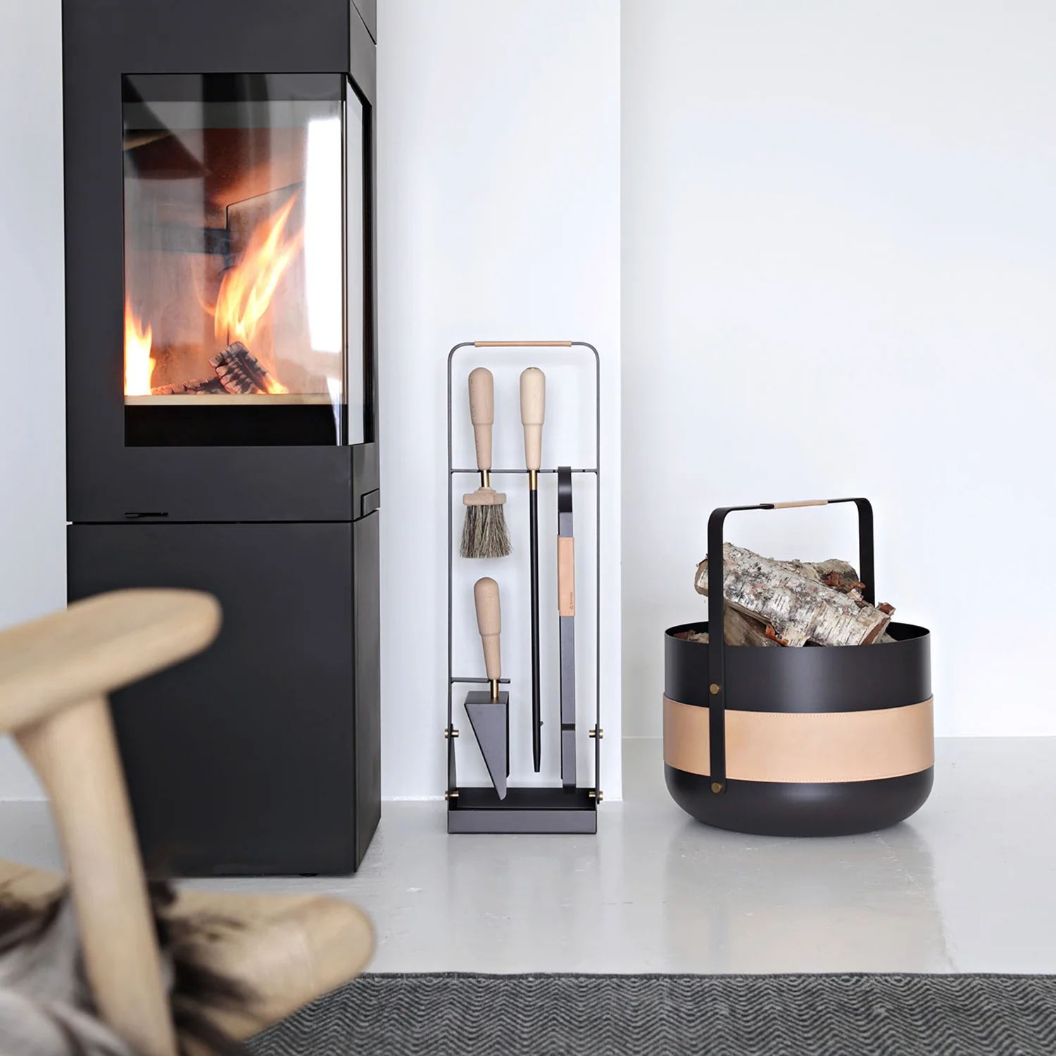 eldvarm | emma fire companion set with leather | naturel - Image 5