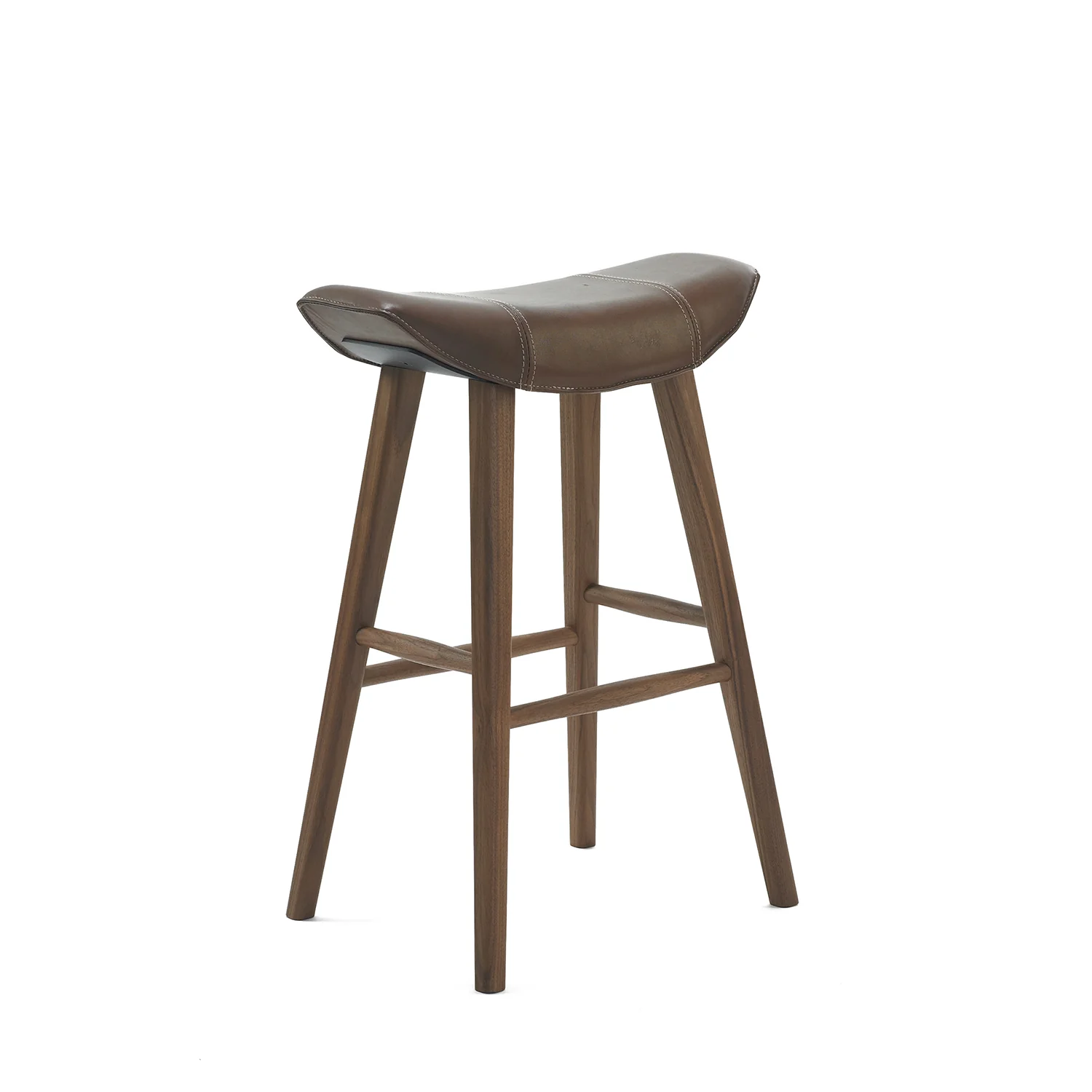 freifrau | kya kitchen stool 63cm | cairo ebony (black) leather + black wire frame - Image 8
