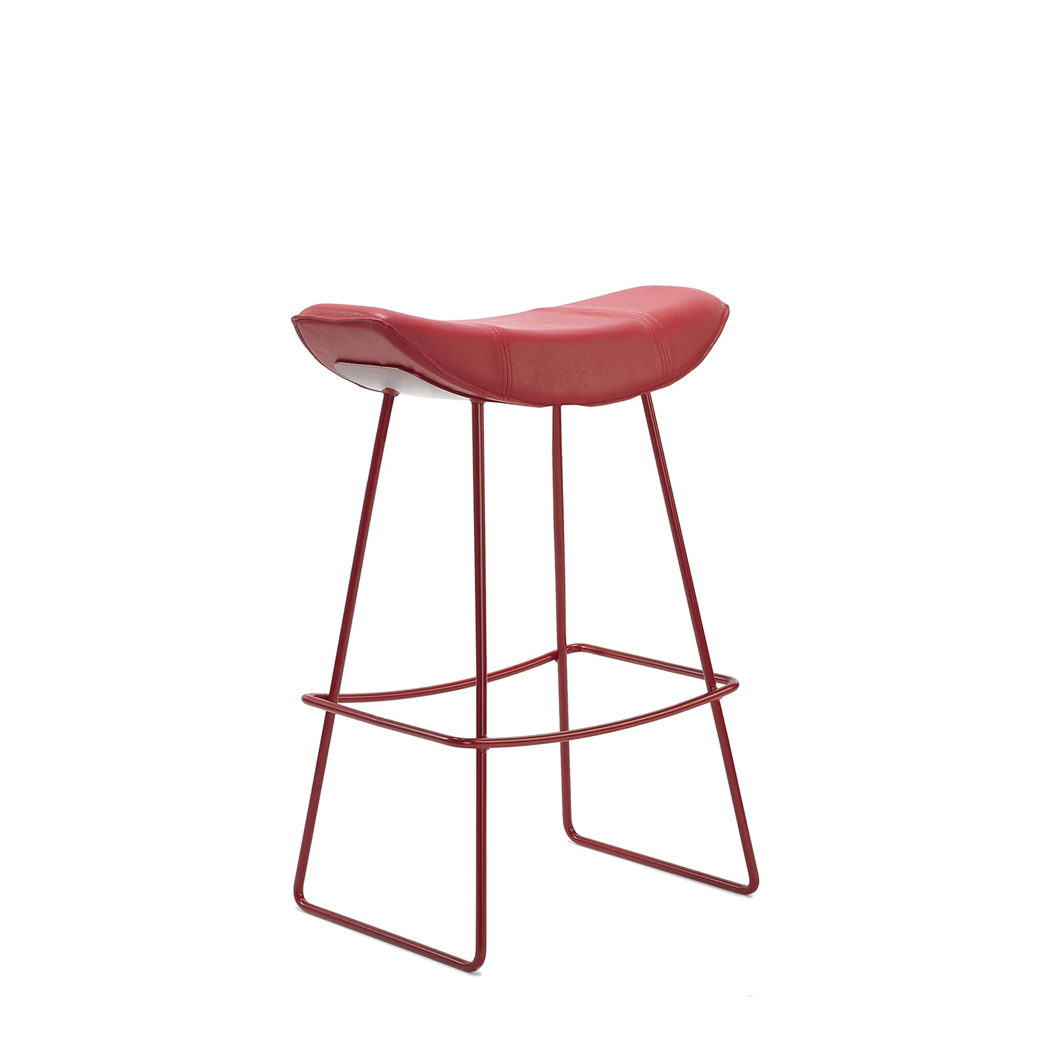 freifrau | kya kitchen stool 63cm | cairo ebony (black) leather + black wire frame - Image 6