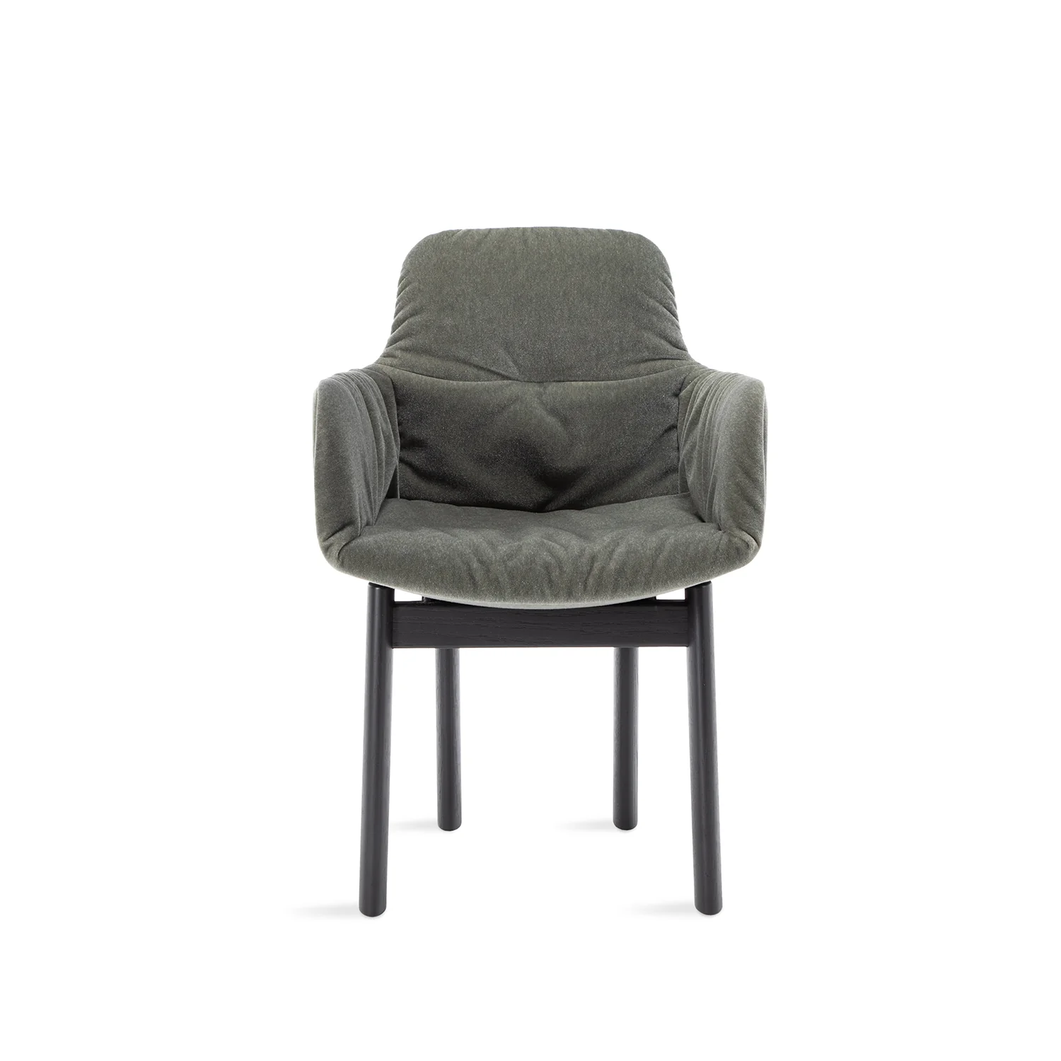 freifrau | leya armchair high | solid wooden frame - black | fabric - vladimiri militare - Image 4