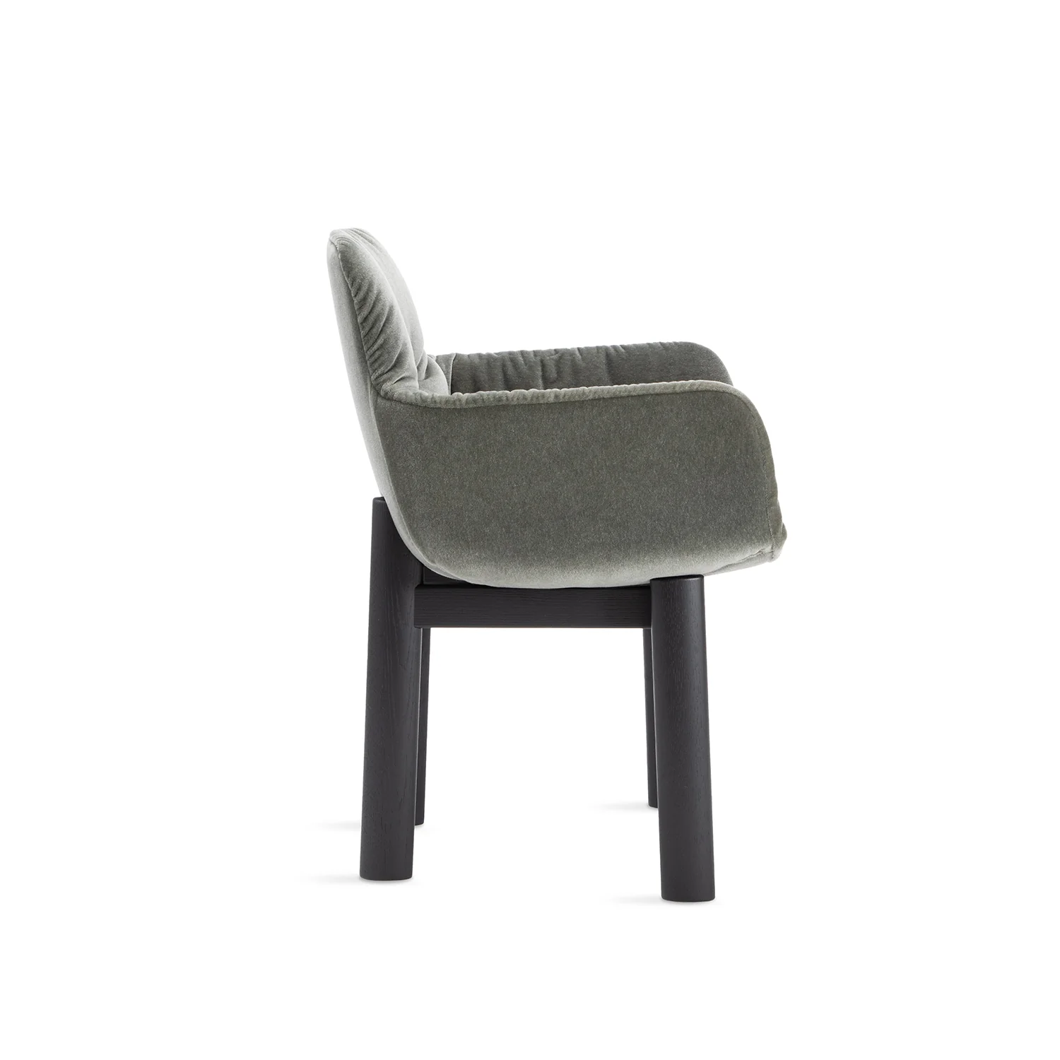 freifrau | leya armchair high | solid wooden frame - black | fabric - vladimiri militare - Image 5