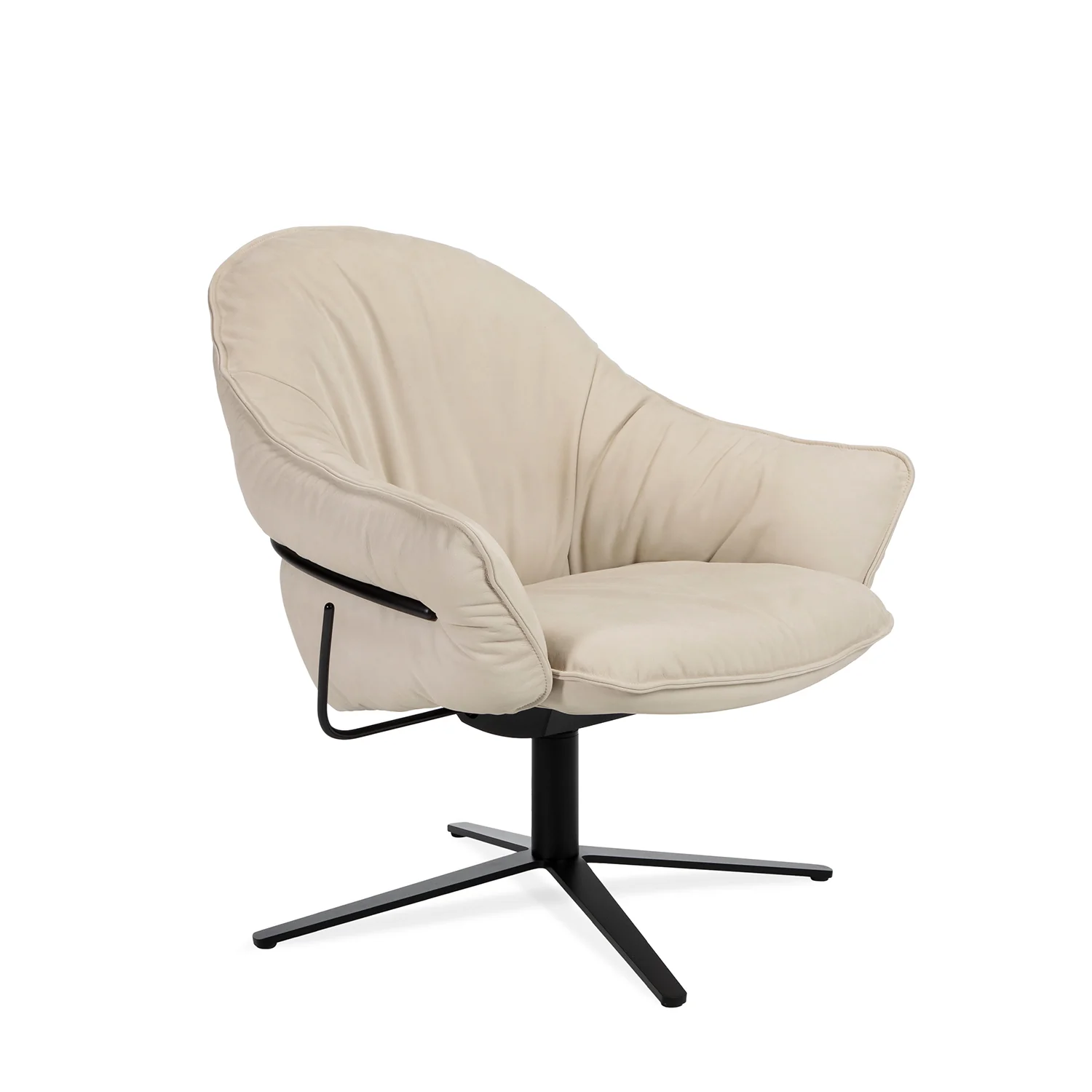 freifrau | marie lounge chair | x-base with rocker + tilting mechanism | adora jade leather + bronze frame - Image 18