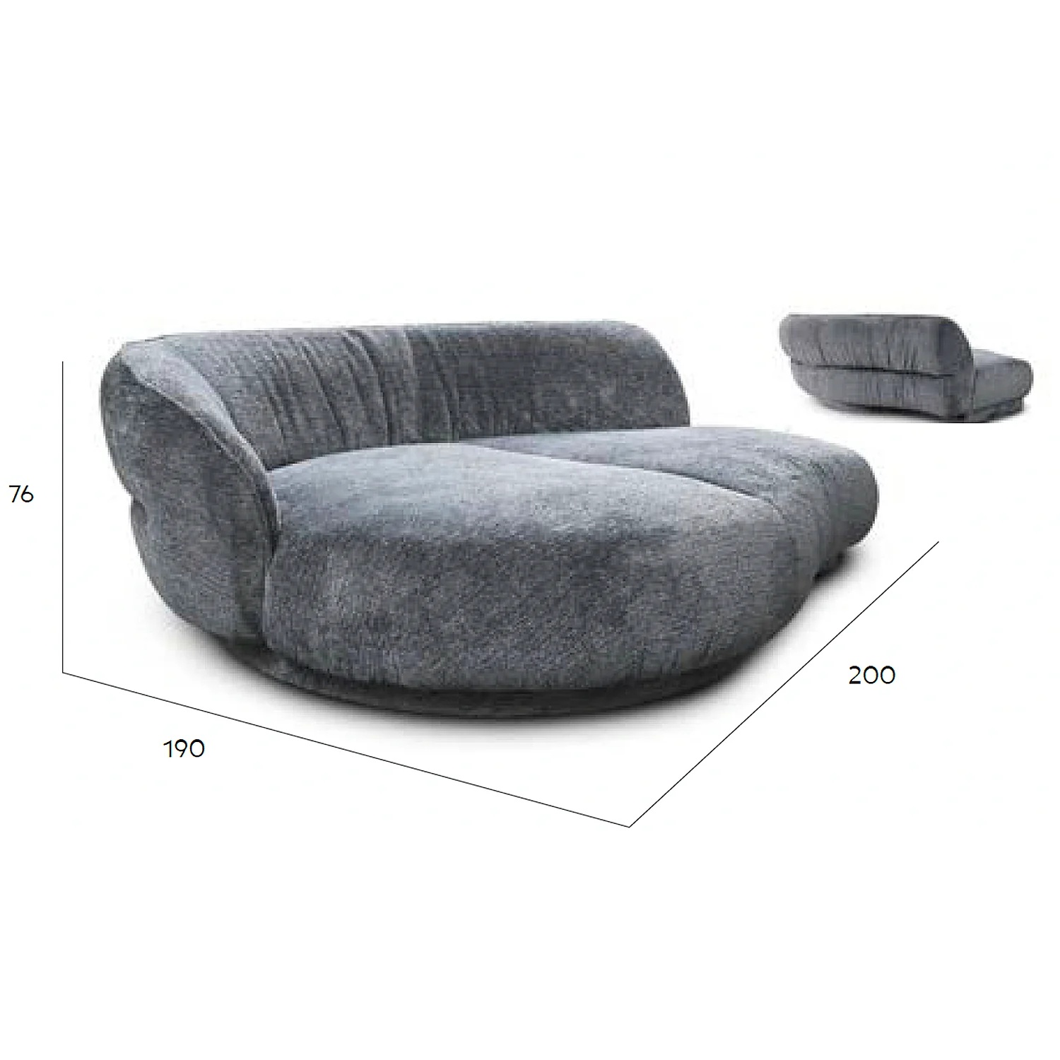 freifrau | marie sofa module round left armrest | fabric agus navy - Image 7