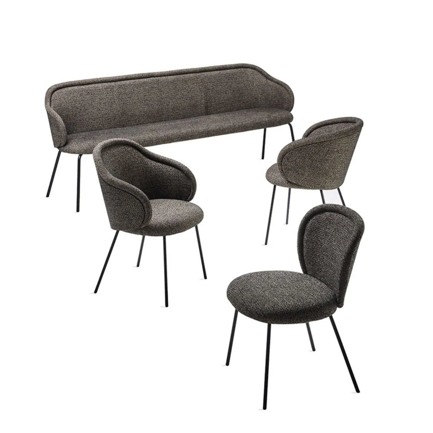 freifrau | ona curve bench 140cm | steel frame | safire 0001 - EX DISPLAY - Image 8