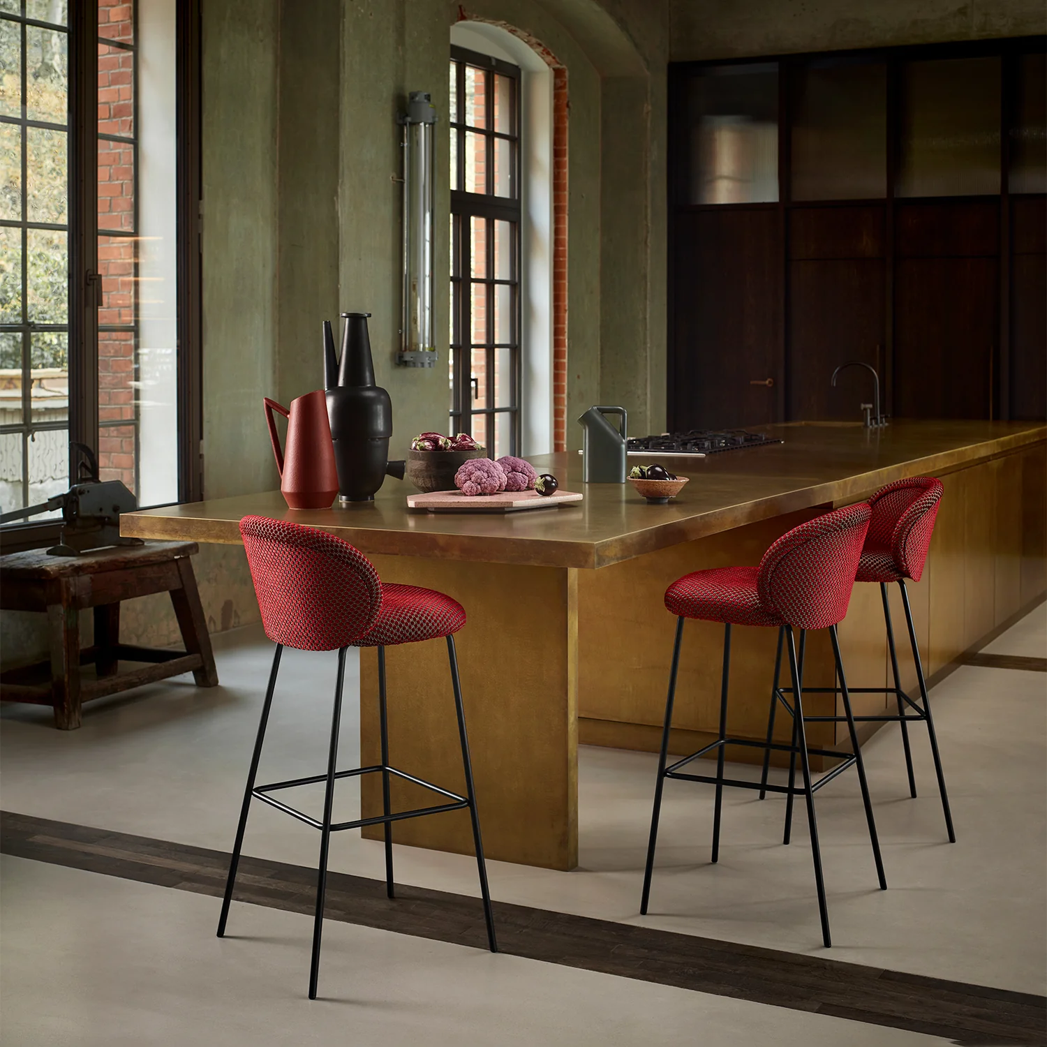 freifrau | ona kitchen stool 65cm | riga marine + black frame - Image 10