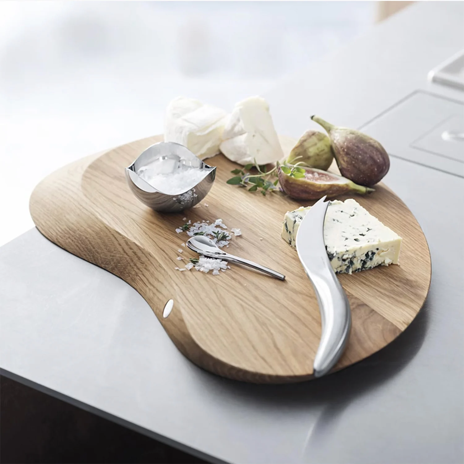 georg jensen | forma cheeseboard & all round cheeseknife | oak wood - Image 2