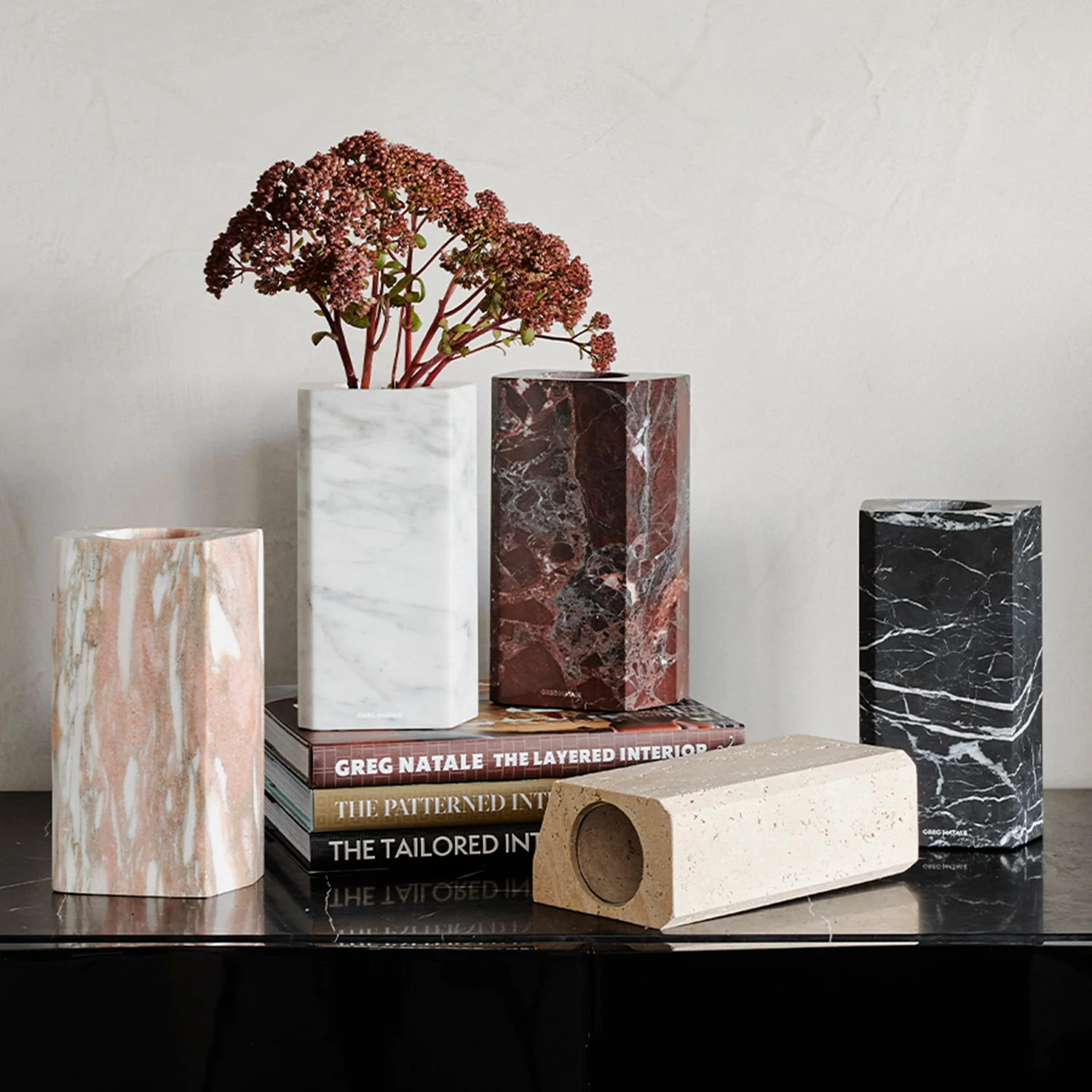greg natale | 1978 marble vase | nero antico - Image 3